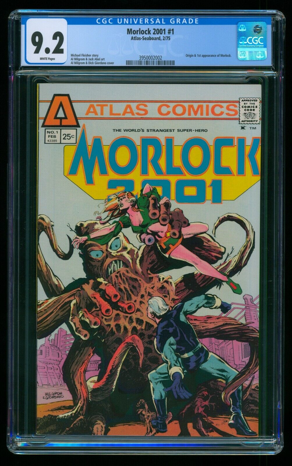 MORLOCK 2001 (1975) #1 CGC 9.2 1st APPEARANCE ORIGIN WHITE PAGES