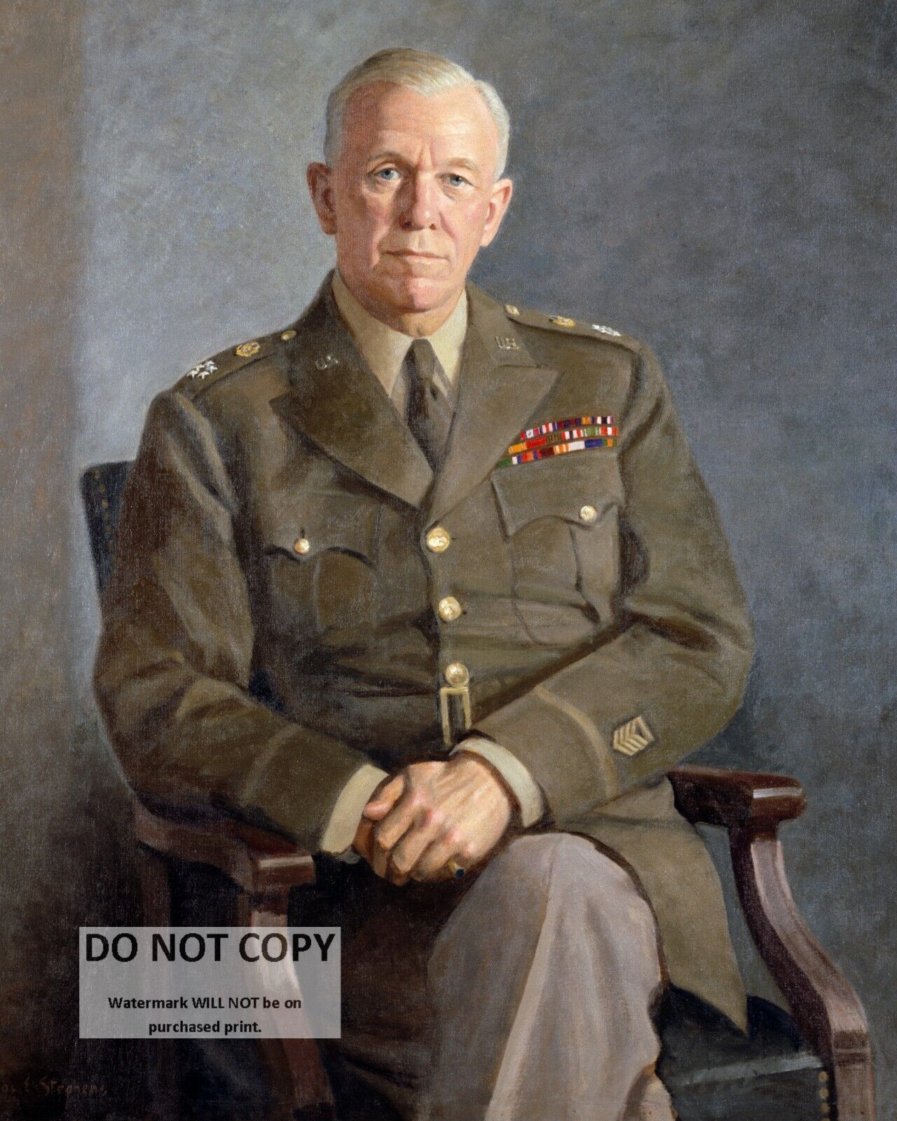 PORTRAIT OF GENERAL GEORGE C. MARSHALL - 8X10 REPRINT PHOTO (MW735)