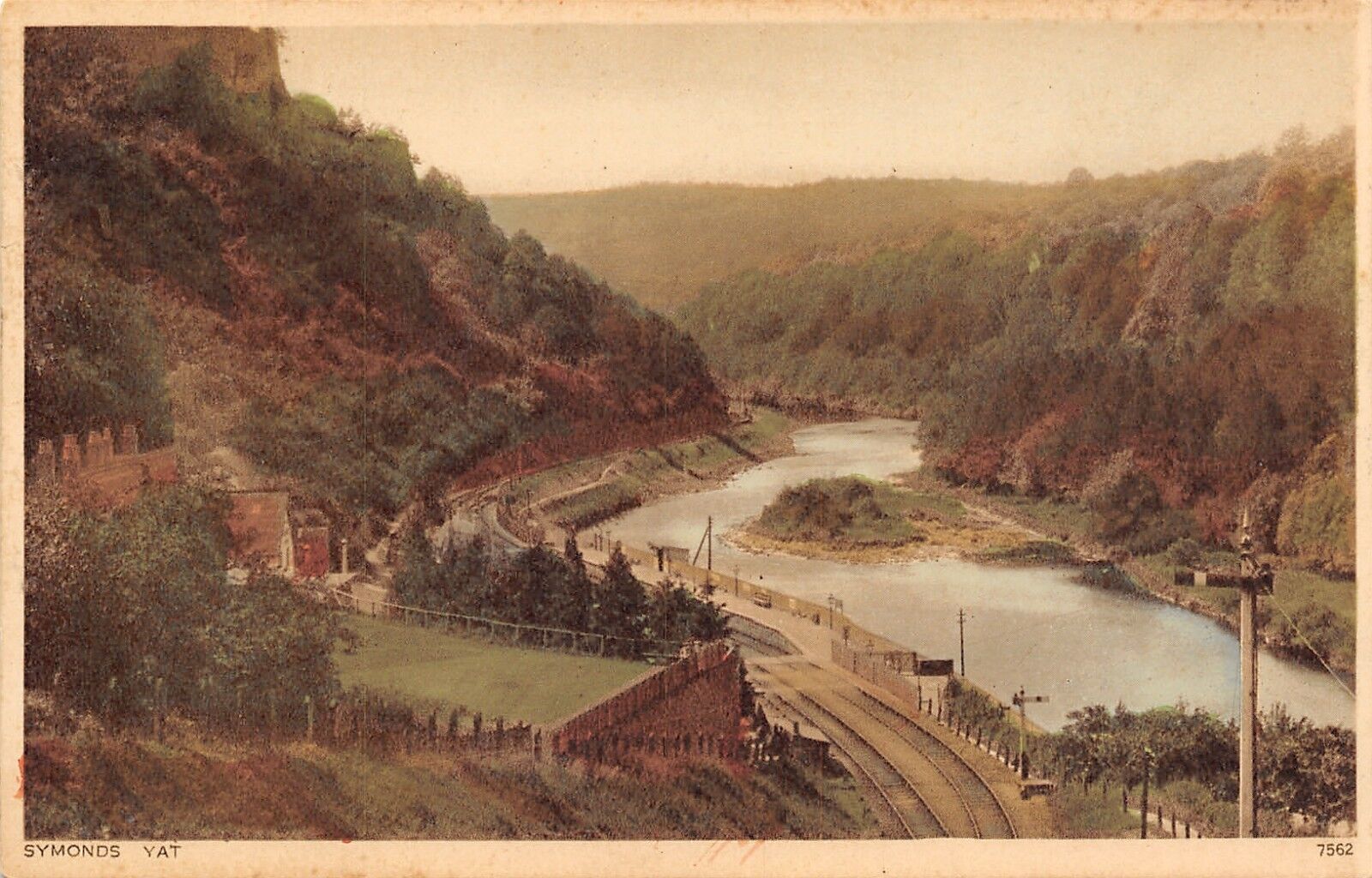 Symonds Yat England~Wye Valley Village~Railroad & River View~c1908 Postcarde