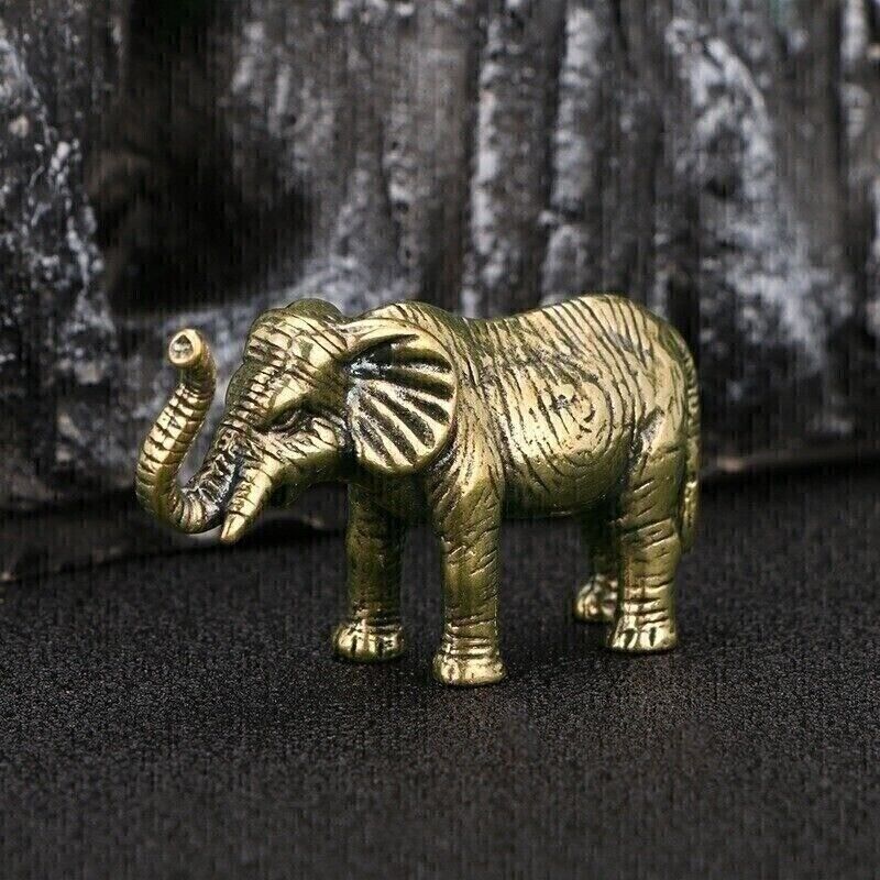 Thai Style Brass Elephant Figurine - Antique-Inspired Tea Pet Decoration, Deligh