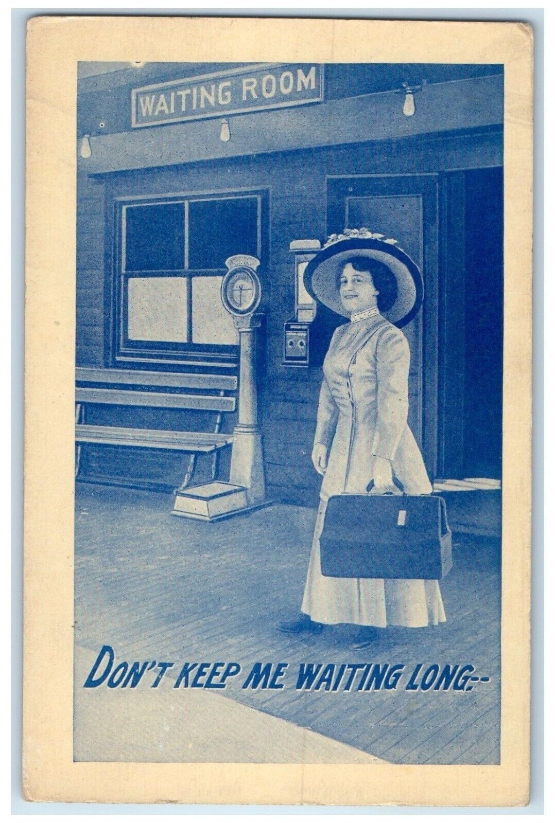 1911 Woman Arrived Don\'t Keep Me Waiting Blairsville Pennsylvania PA Postcard
