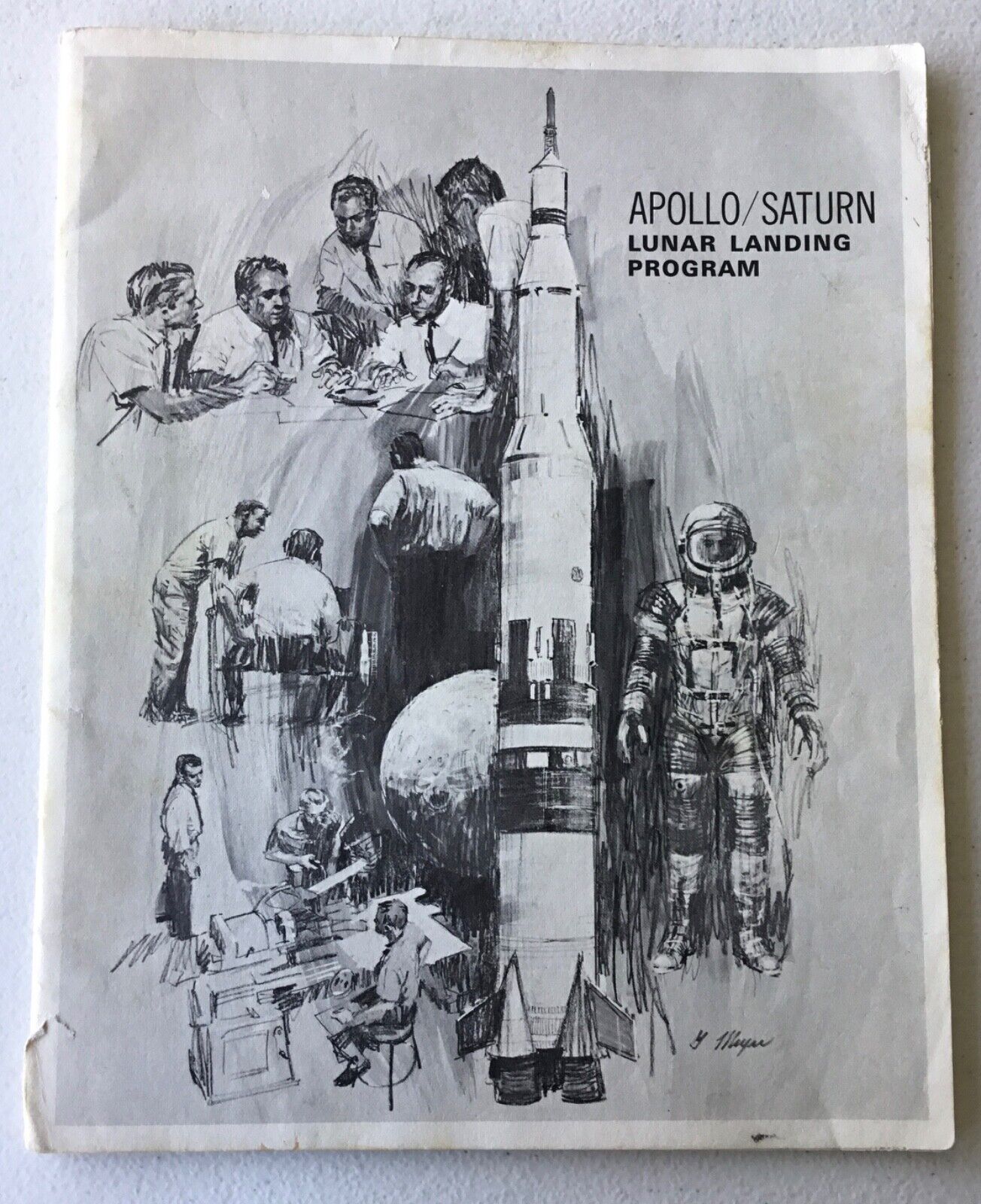 Rare Space Moon Apollo Saturn Lunar Landing Program Booklet Rev May 1968