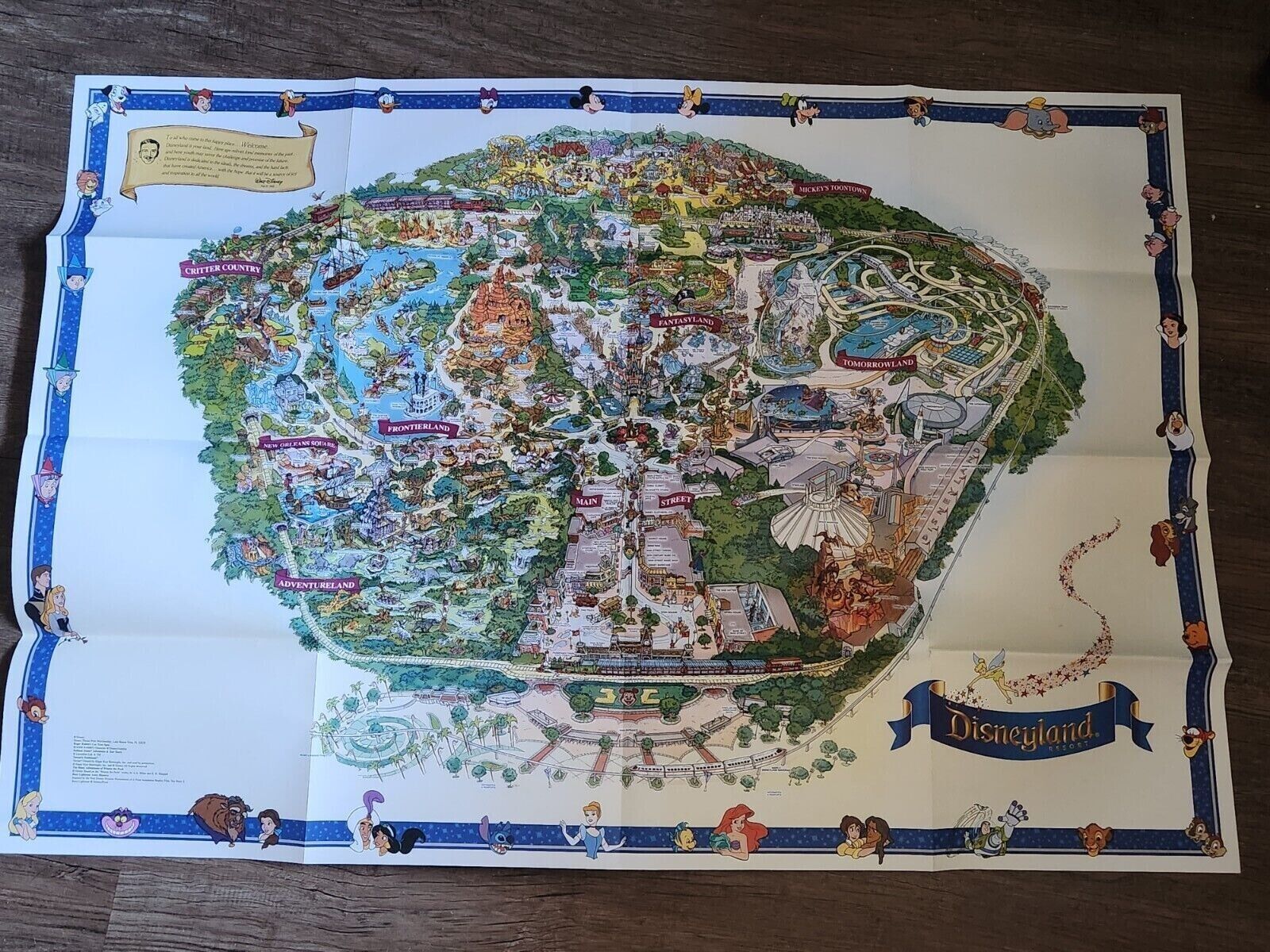 Disneyland Park Wall Map 2008 - New & Sealed