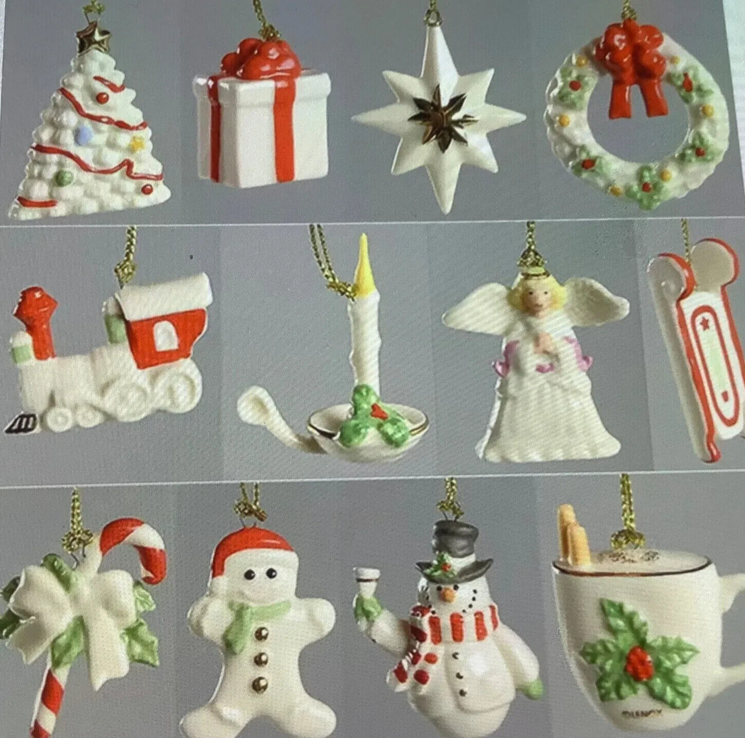 Lenox WINTER DELIGHTS  12 Piece Miniature Mini Christmas Ornament Set NIB