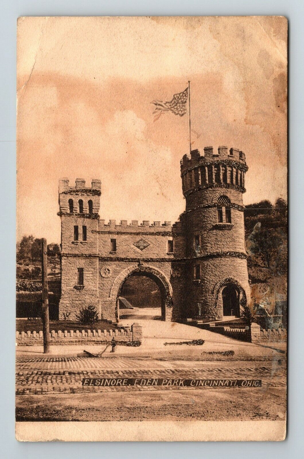 Cincinnati OH-Ohio, Elsinore, Eden Park Vintage Souvenir Postcard