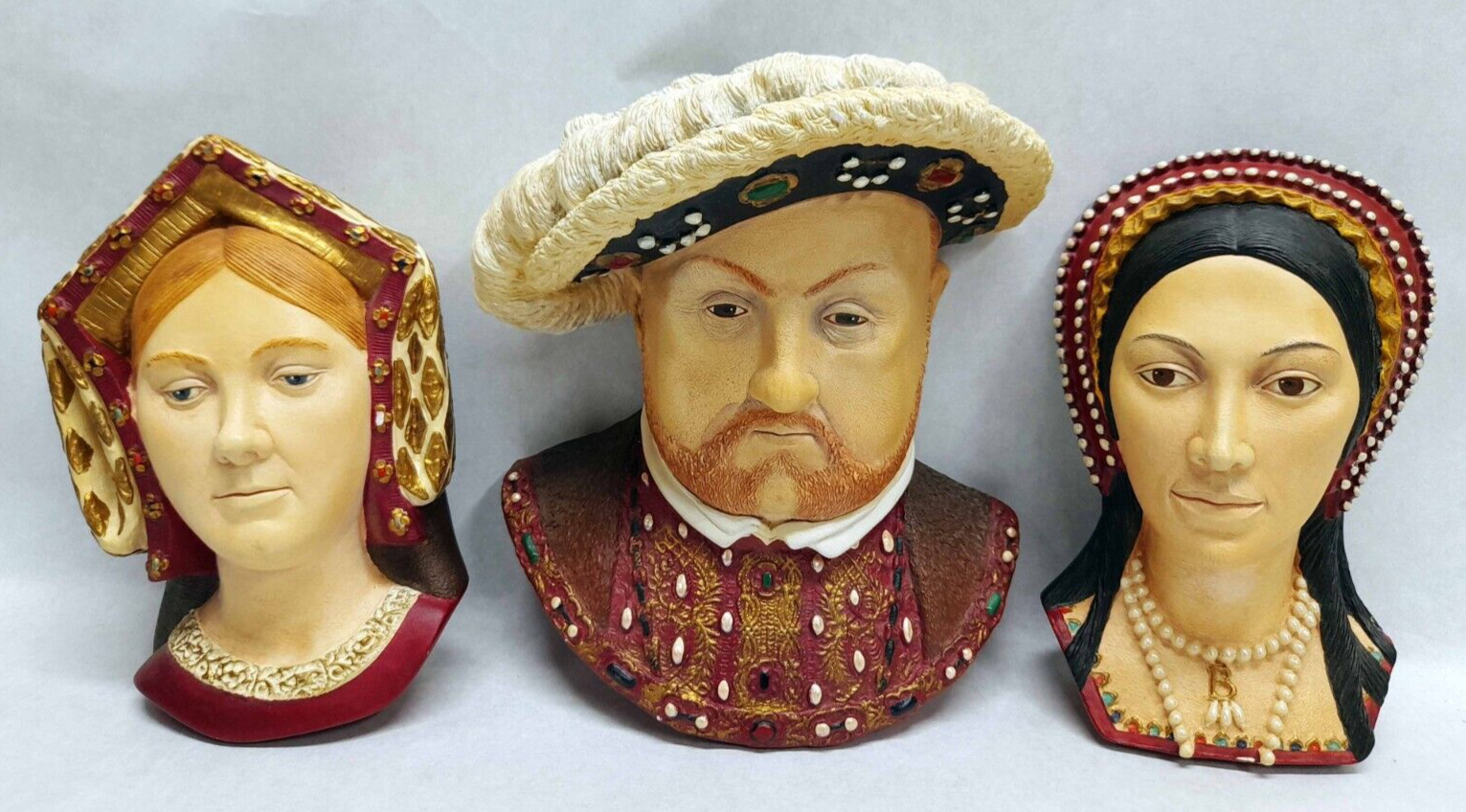 Bossons England Chalkware King Henry VIII, Catherine of Aragon & Anne Boleyn
