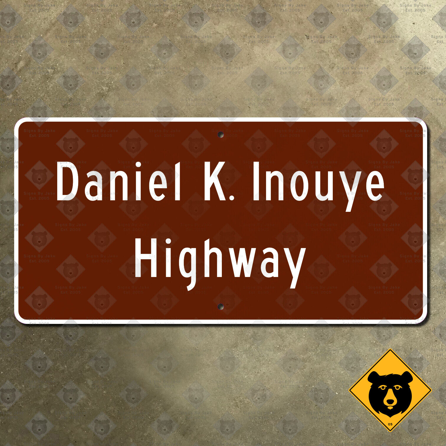 Hawaii Daniel K Inouye Highway route 200 190 Saddle Road sign marker 24x12