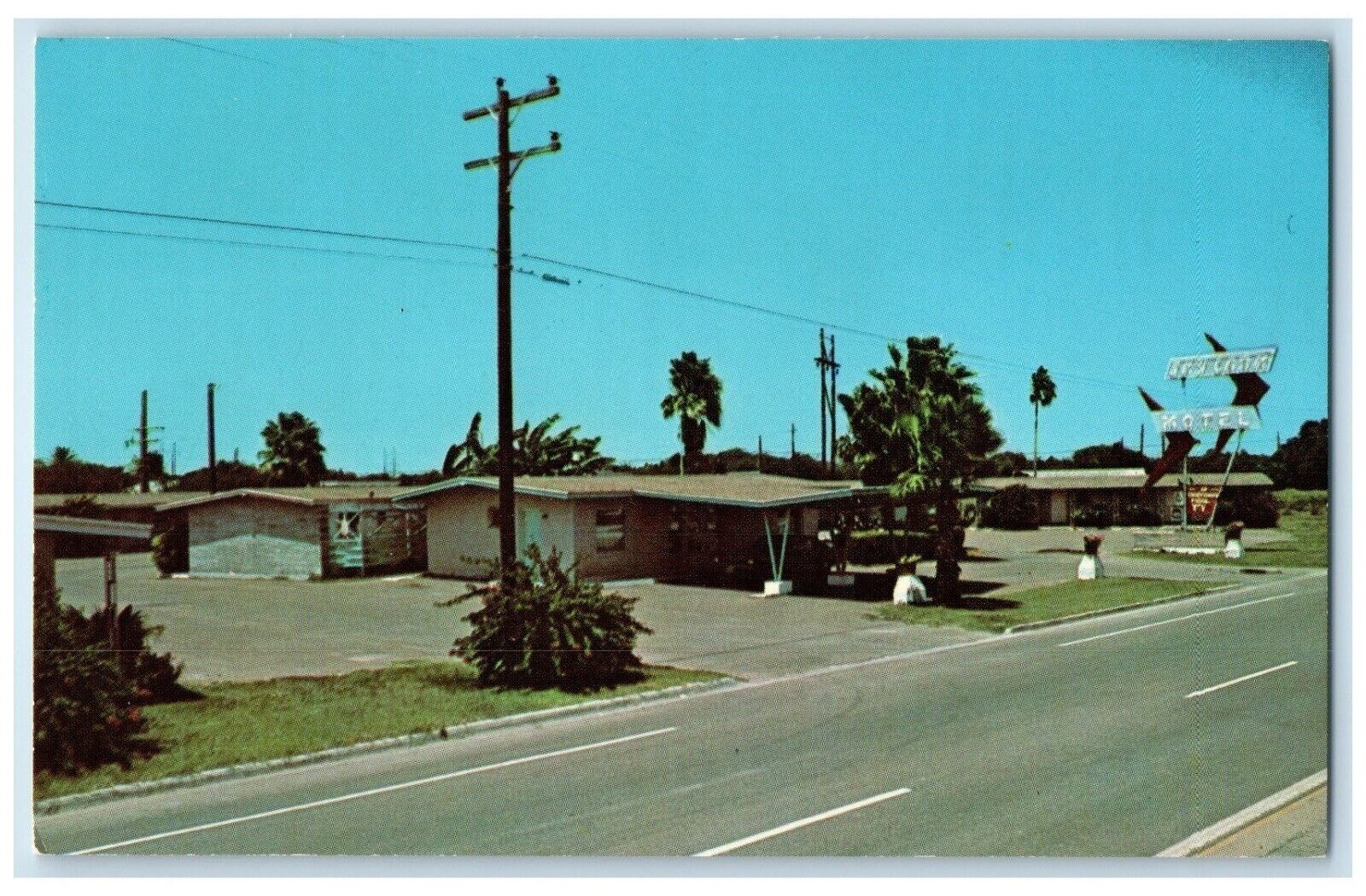 c1960 Sky Lark Motel Sunshine Strip Exterior Building Harlingen Texas Postcard