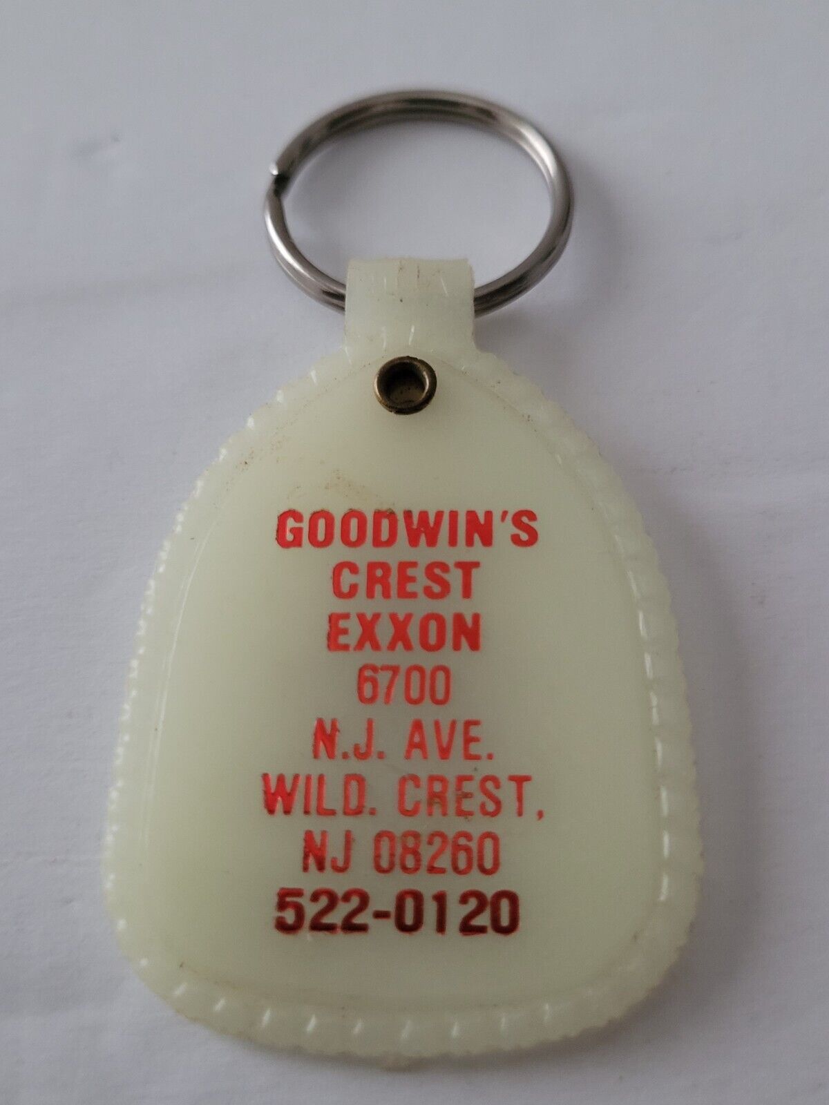 Vintage Keychain Goodwin\'s Crest Exxon, 6700 NJ Ave, Wild Crest, NJ