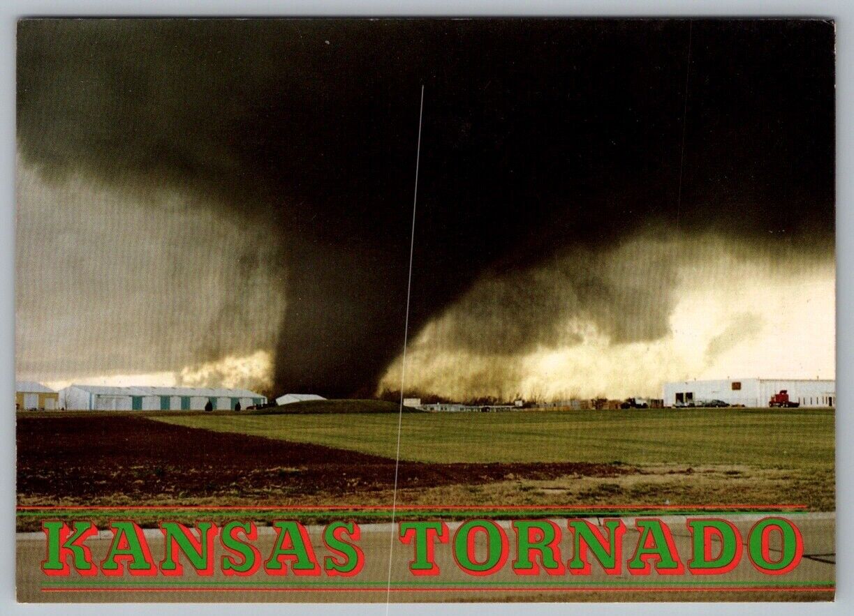 Postcard Hesston Kansas Tornado March 3 1990