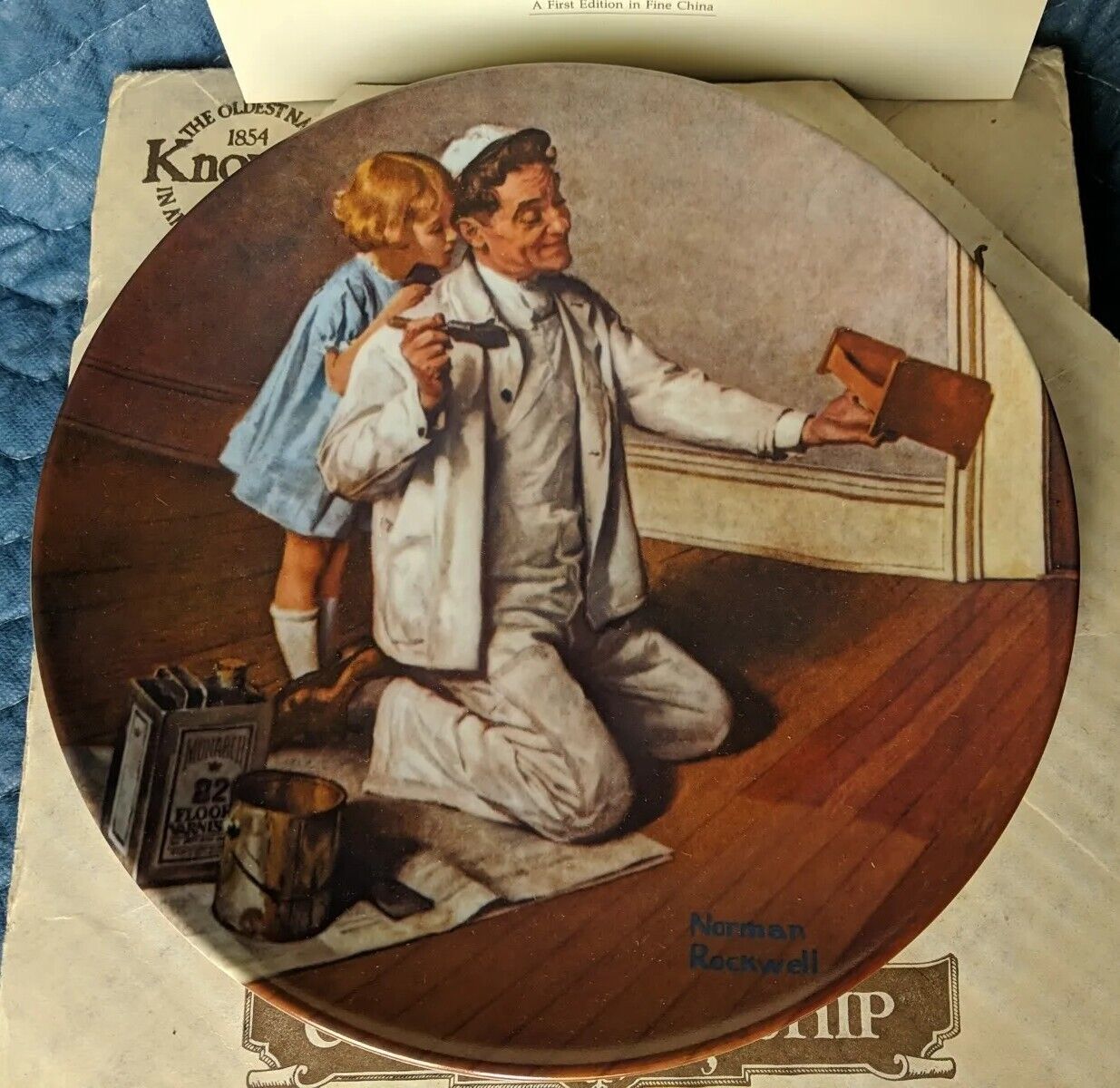 Norman Rockwell The Painter with COA Heritage Collector Plate Knowles Bradford