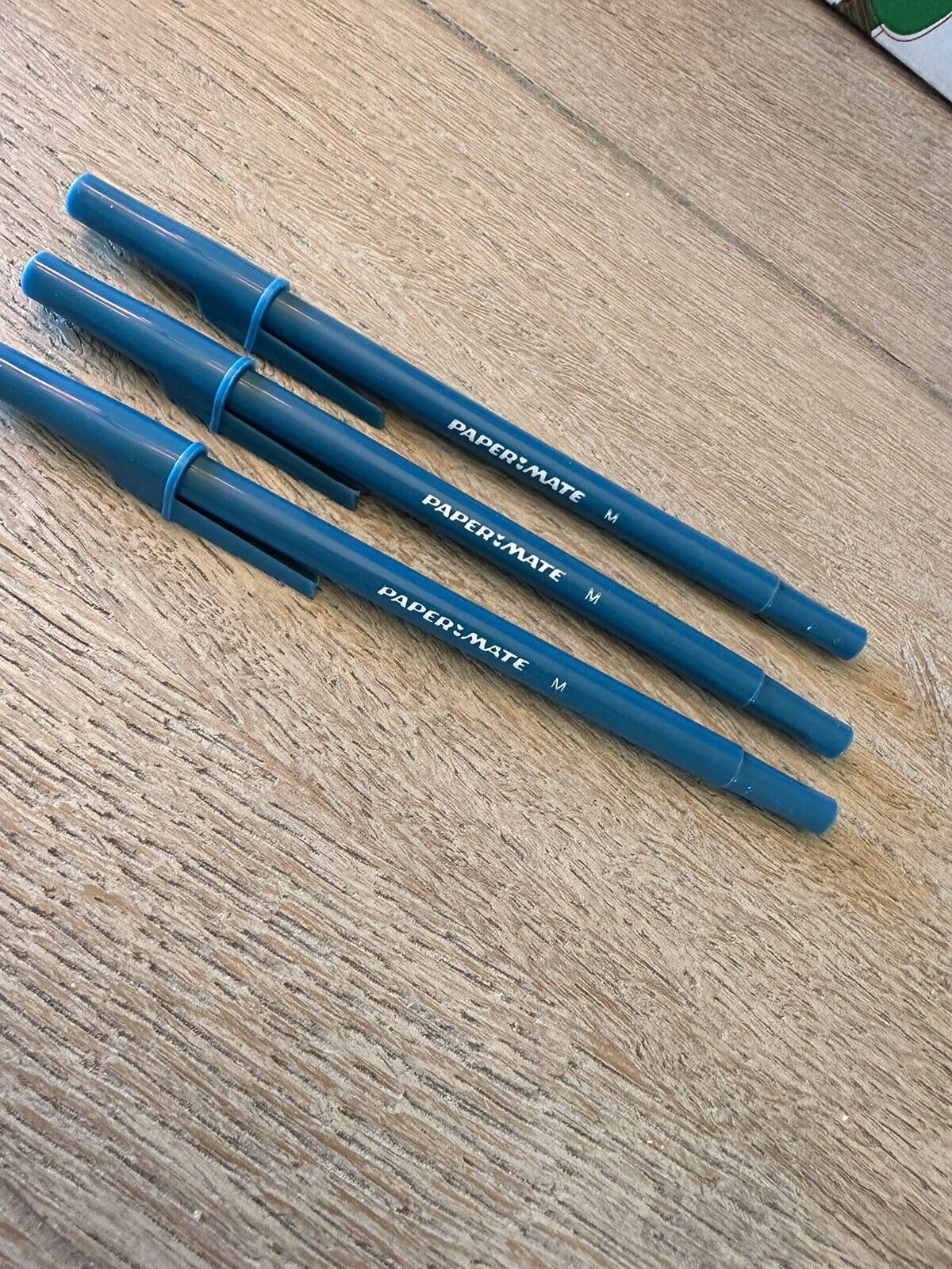3 VTG Paper Mate BLUE Ballpoint Pens Write Bros. Medium Pt. Dried Ink But Work