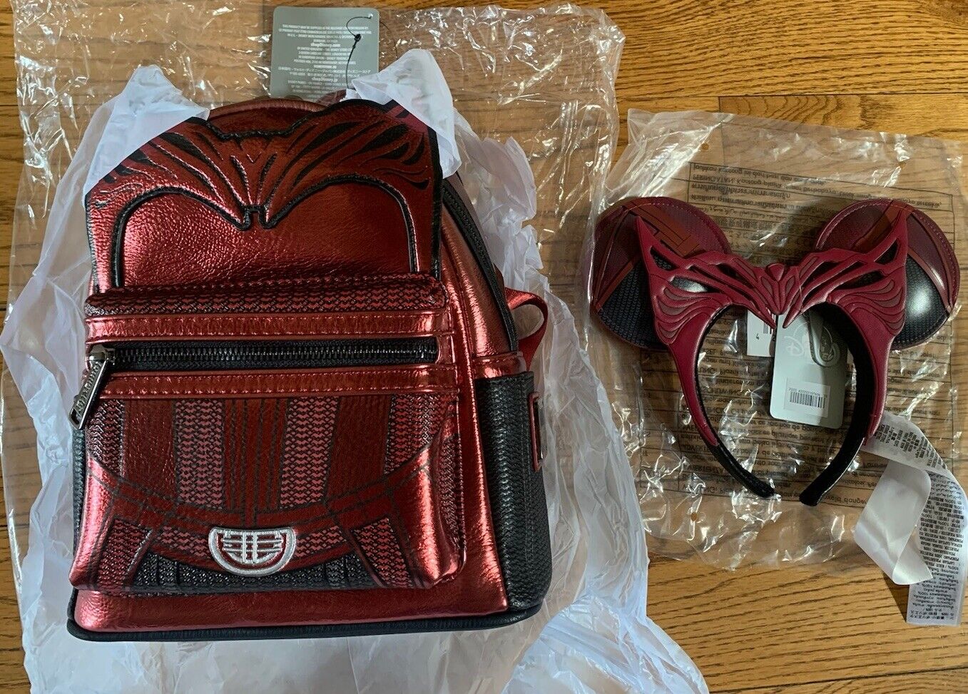Loungefly Disney Parks Marvel Wanda Scarlet Witch Red Mini Backpack & Ears NWT