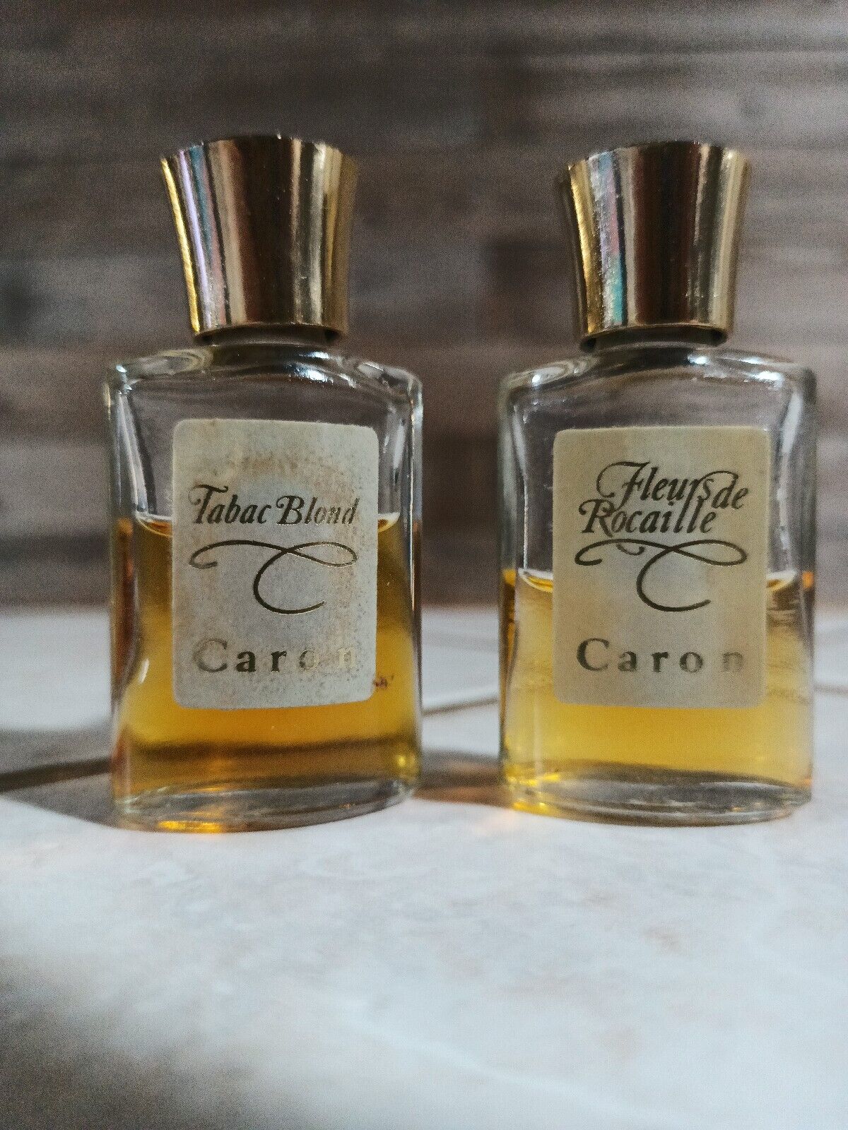 Vintage Fleur's De Rocaille 50% & Tabac Blond 55% By Caron Pure Parfum 1/4oz 
