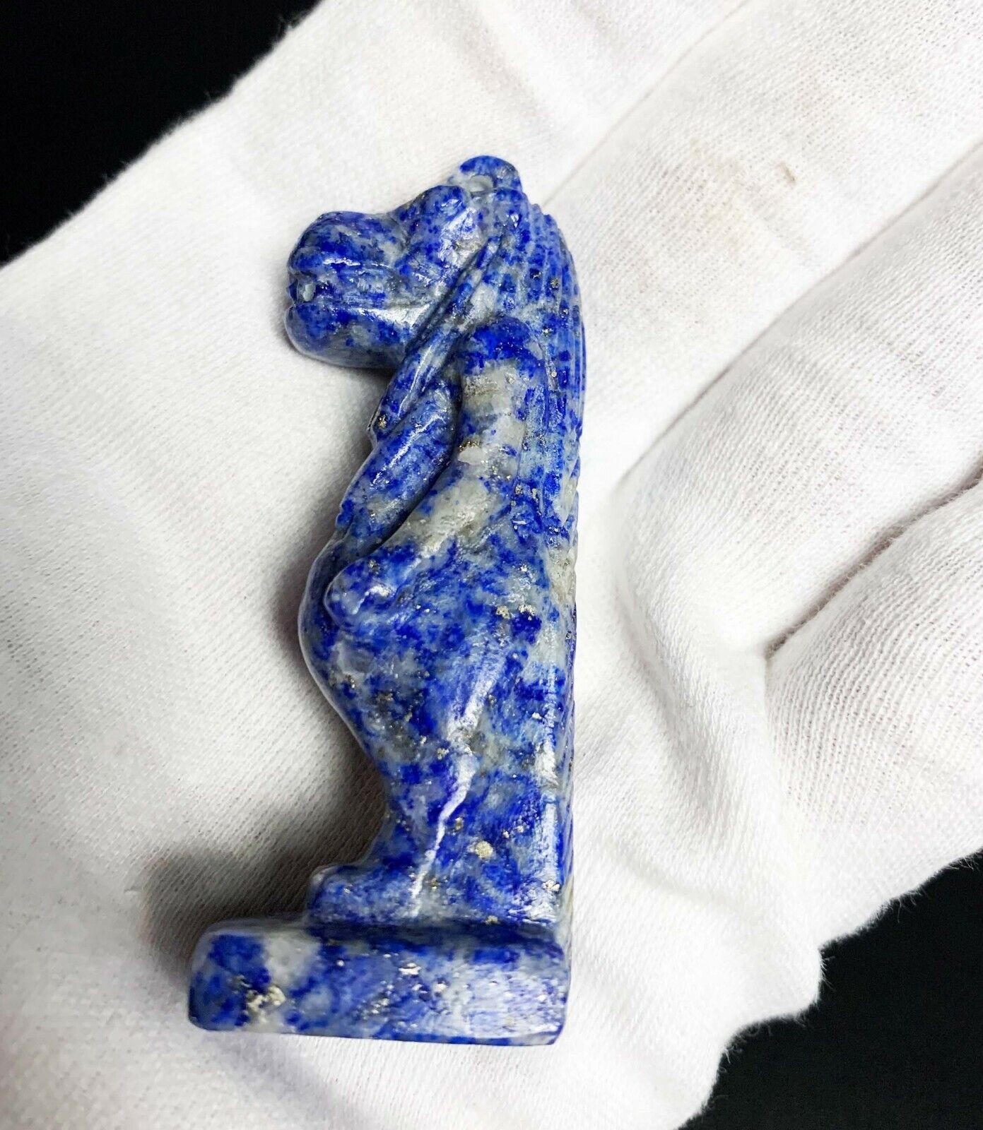 Unique small Real lapis lazuli of The Protector of Mothers and Children SOBEK