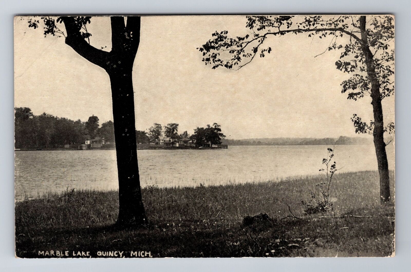 Quincy MI-Michigan, Scenic Marble Lake, Antique, Vintage Postcard