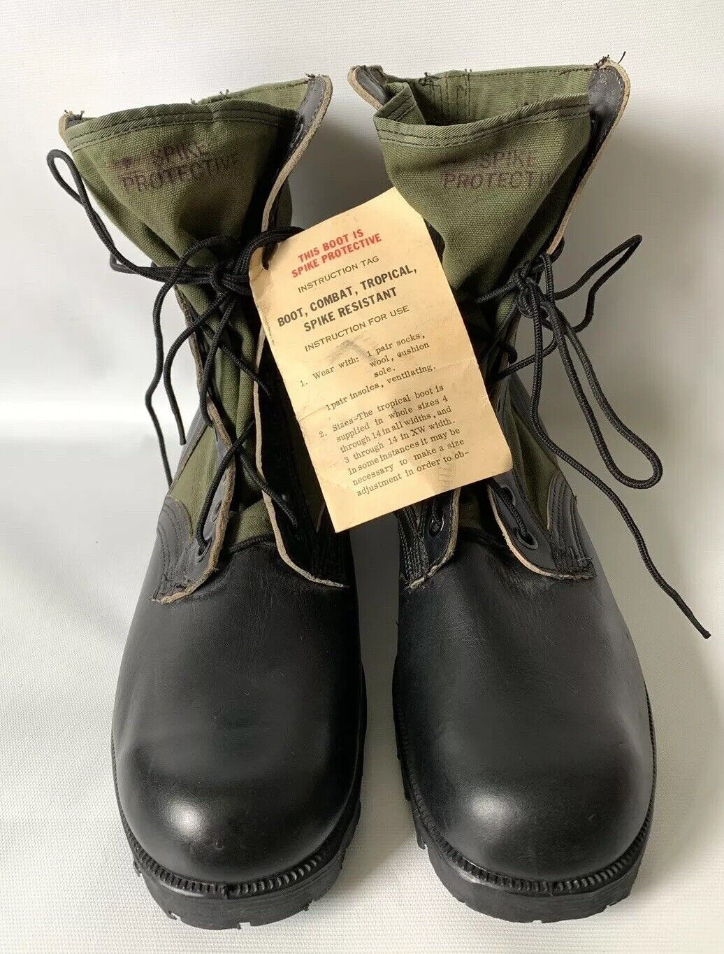 Vtg 60s Deadstock Hi Pals US Military Spike Protective Tropical Combat Boots 12N