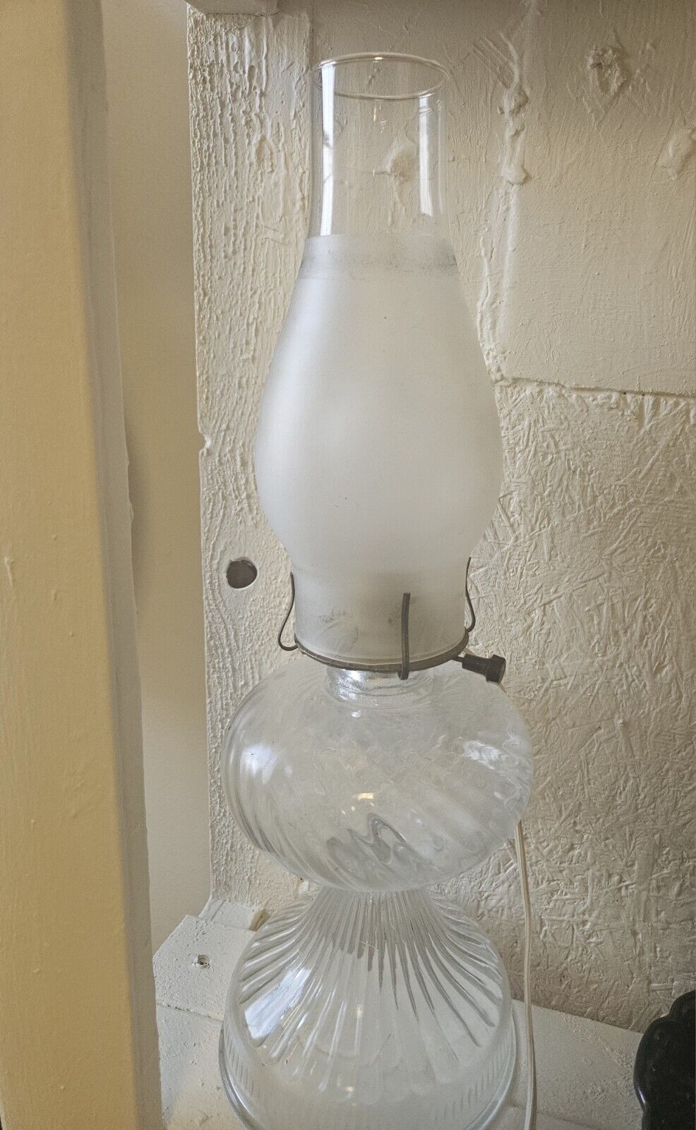 Vintage Glass Electric Lamp