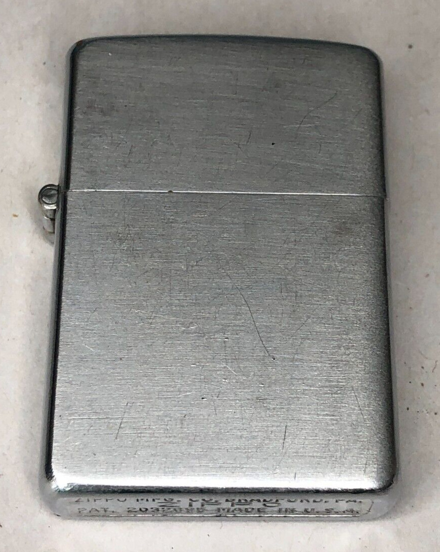 Vintage Zippo Lighter Matching Insert 2032695 Pat 3 barrel Brushed Chrome Sparks