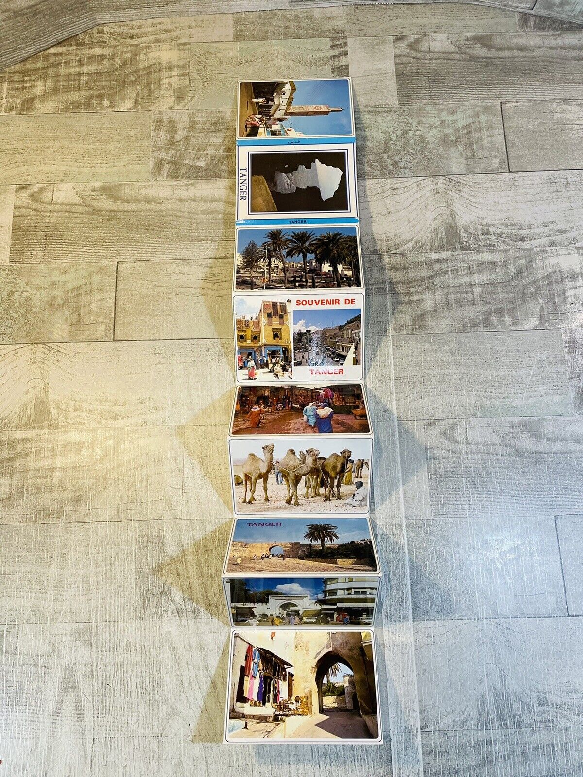 Vintage Tanger Tangiers Morocco Set Of 9 Attached Postcards RARE Collectible
