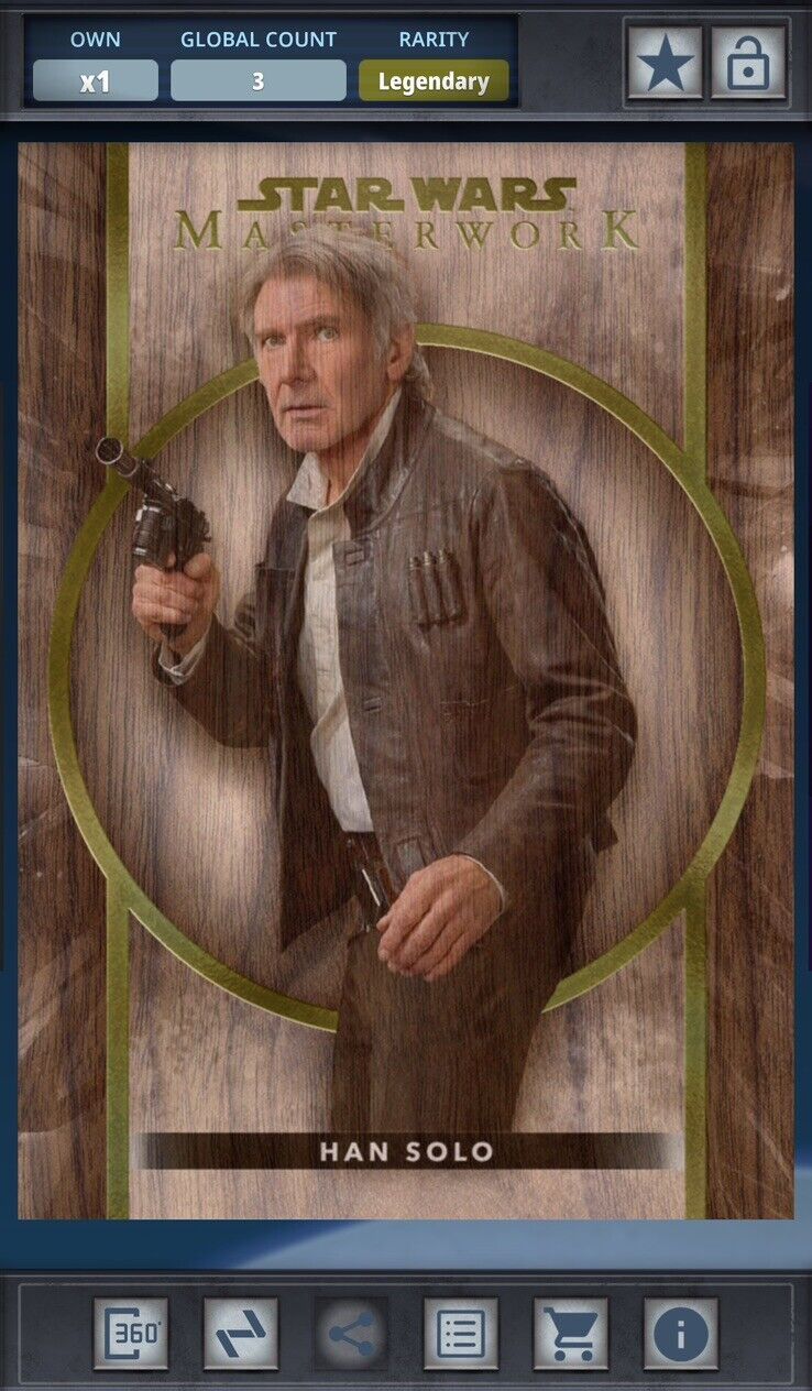 Topps Star Wars Card Trader Masterworks Han Solo Legendary Wood 5CC ONLY