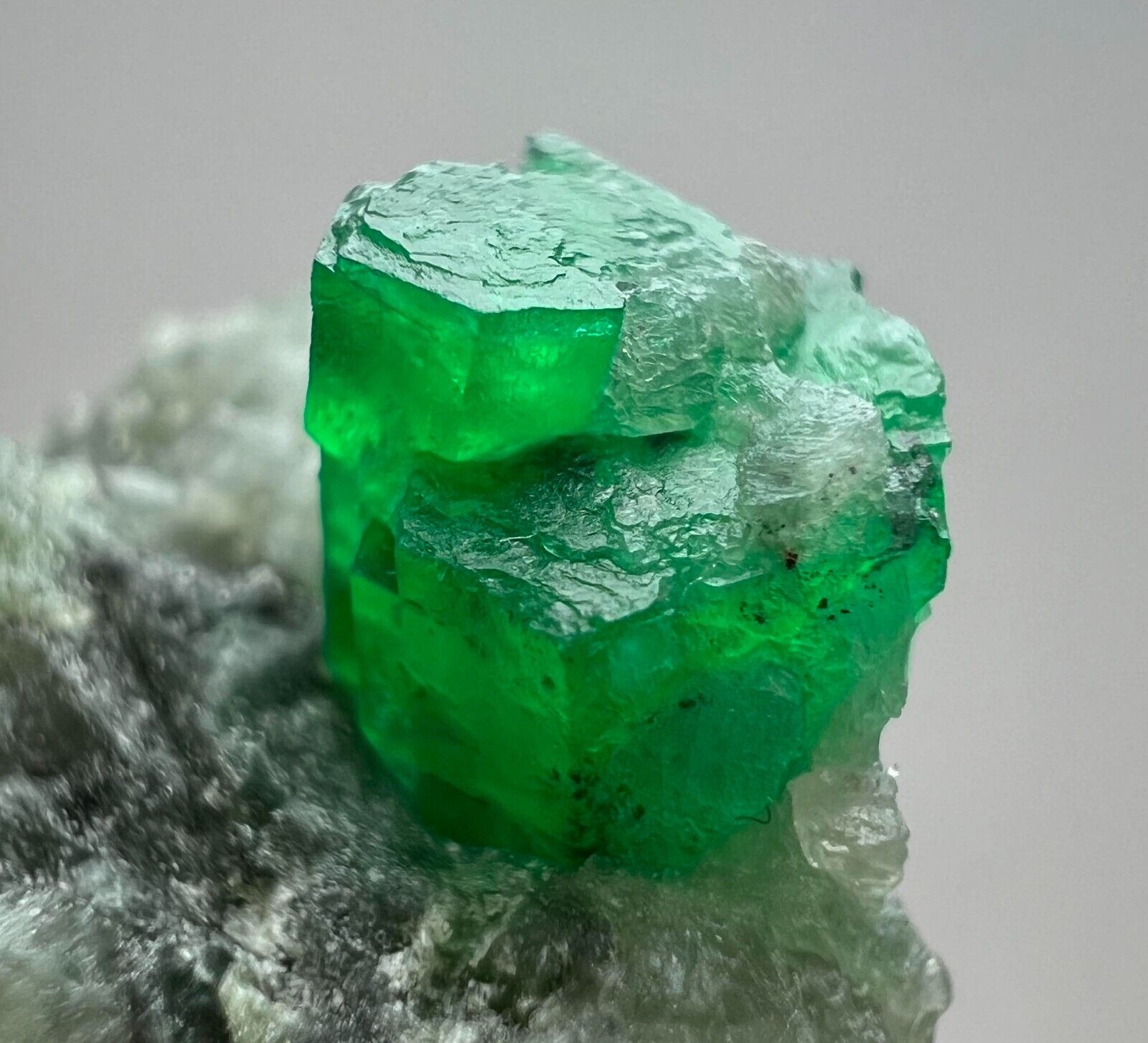 49 Carat Fantastic Top Green Swat Emerald Crystal On Matrix From Pakistan