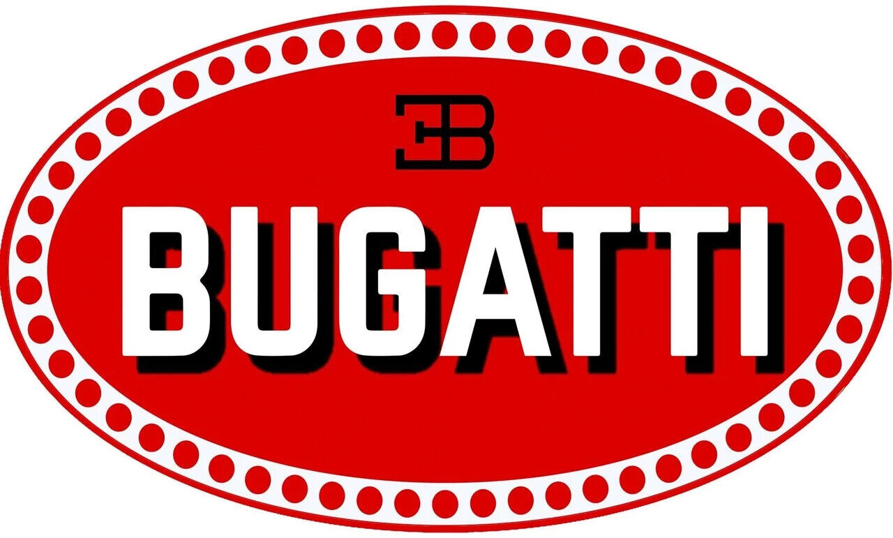 Bugatti Oval Laser Cut Logo Metal Sign