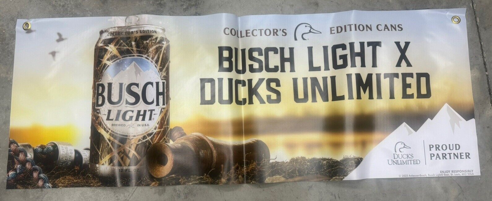 Busch Light Hunting Banner Ducks Unlimited Vinyl New Beer Man Cave Hunter