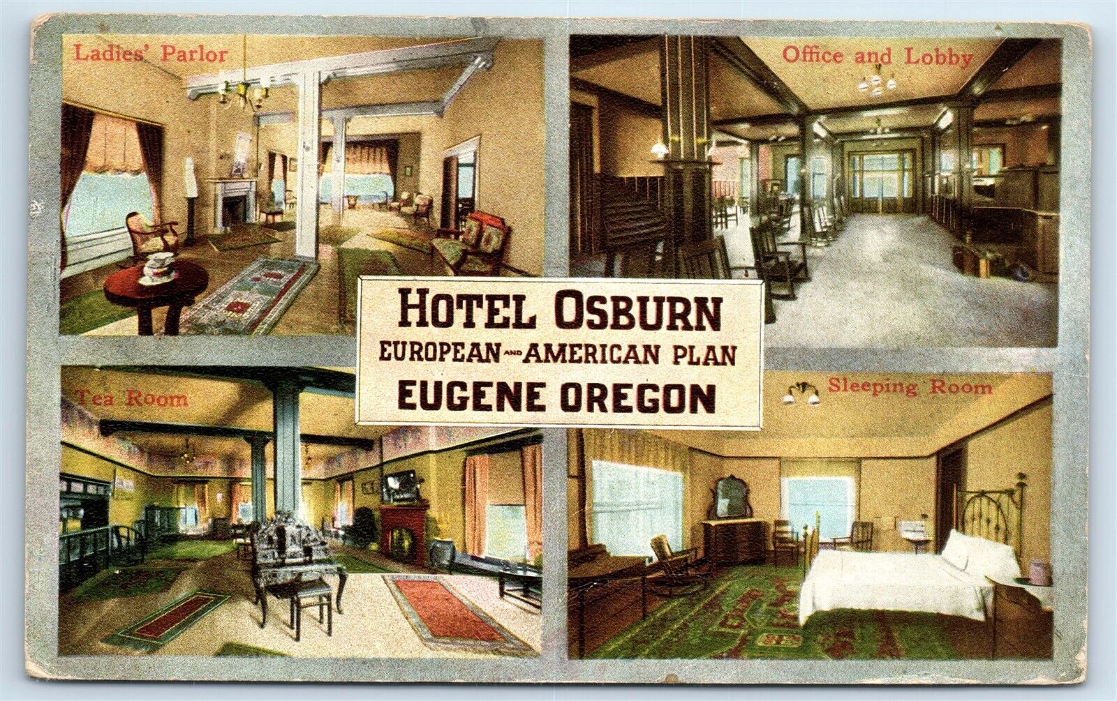 Postcard Hotel Osburn, Eugene, Oregon multi-view 1911 H172