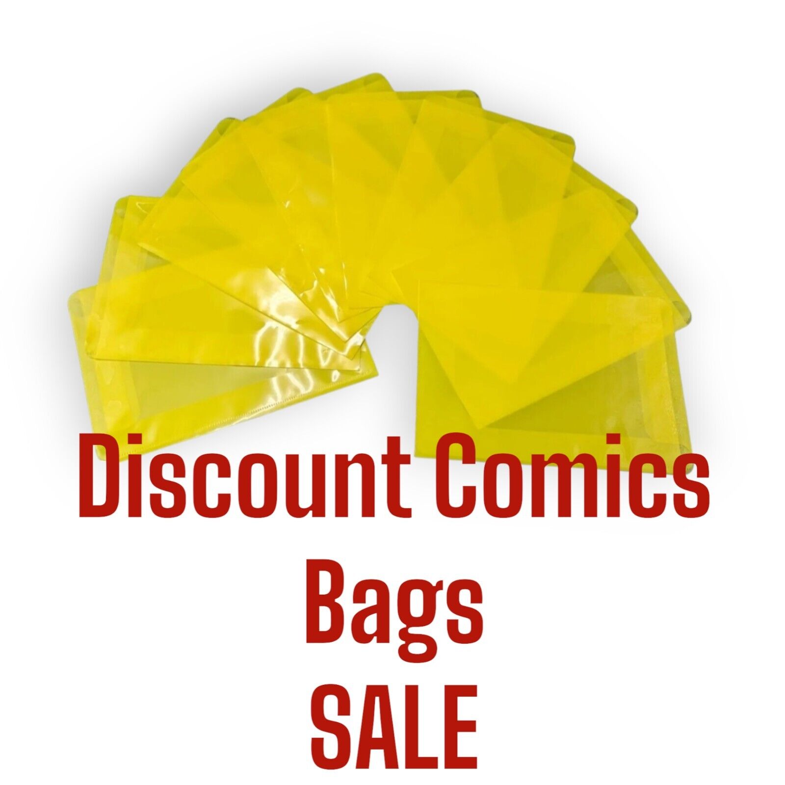 10 Pack Yellow Comic Book Window Bag For Signature Standard Size + 1 FREE COMIC 