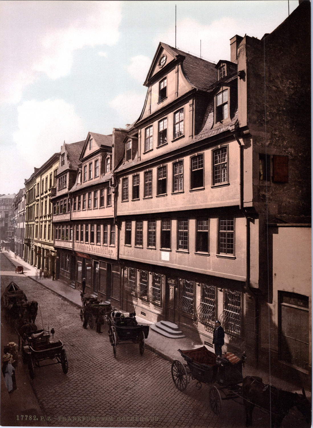 Germany, Taunus. Frankfurt a./M. Goethehaus. vintage print photochrome, v