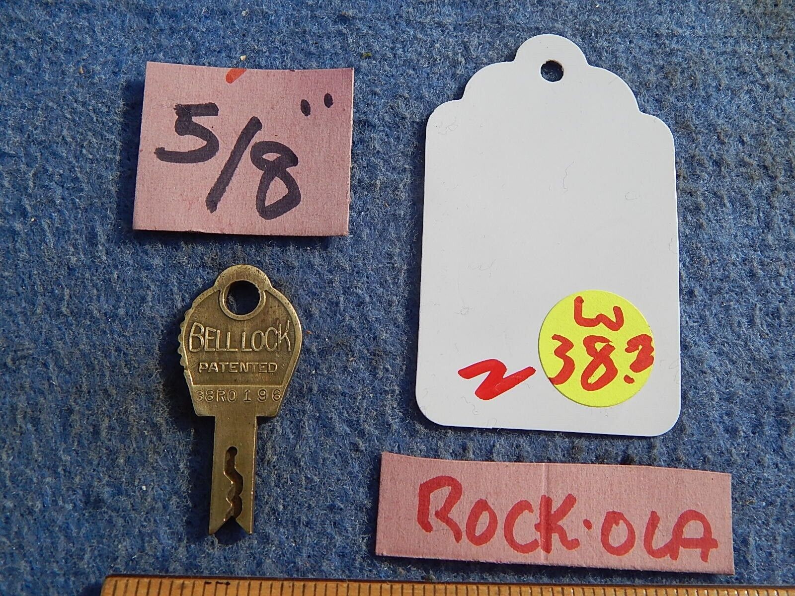 1941-1942 Rock-ola Key for 5/8 inch lock - Bell Lock 38 RO 196
