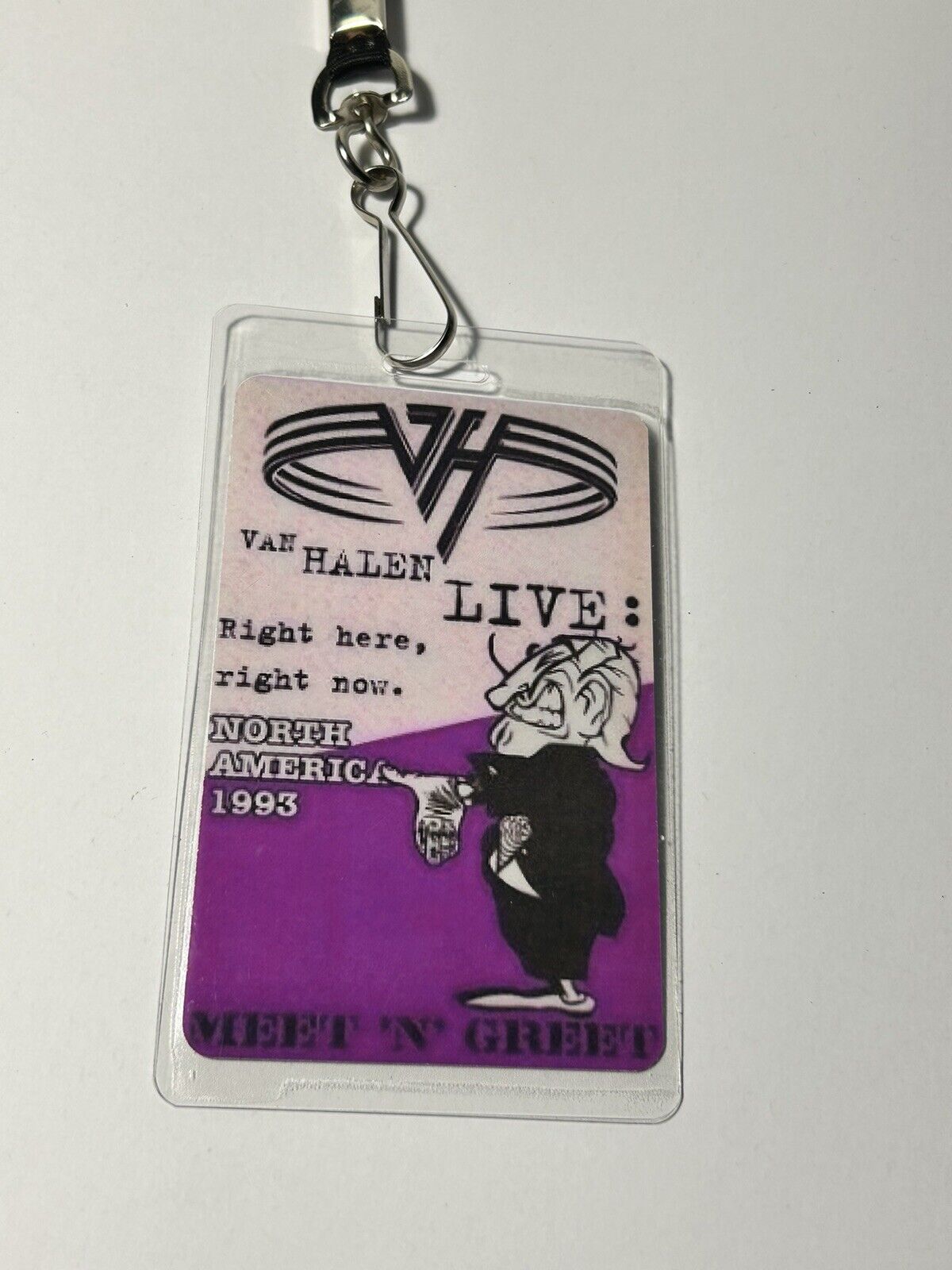 Van Halen 1993 Meet And Greet Laminate Reprint Tour Pass