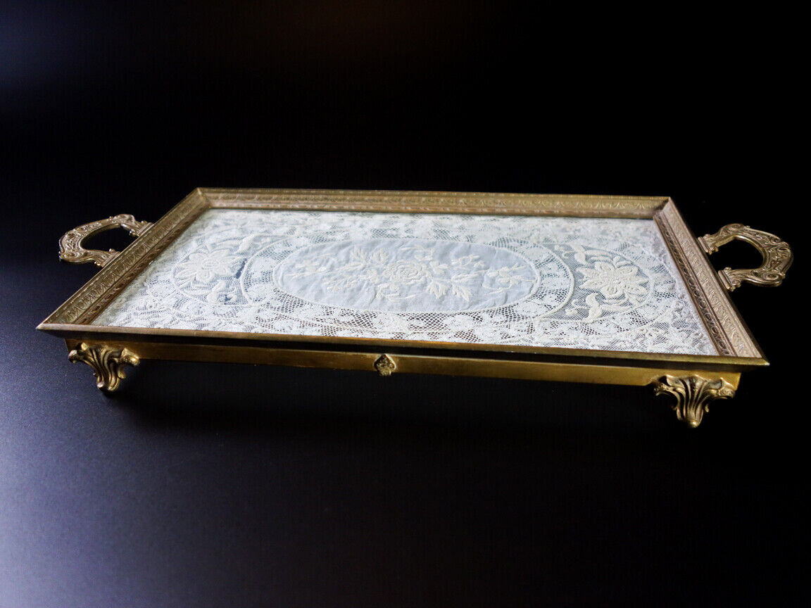 Rare Gorgeous Antique Silvercraft Perfume Vanity Tray Signed