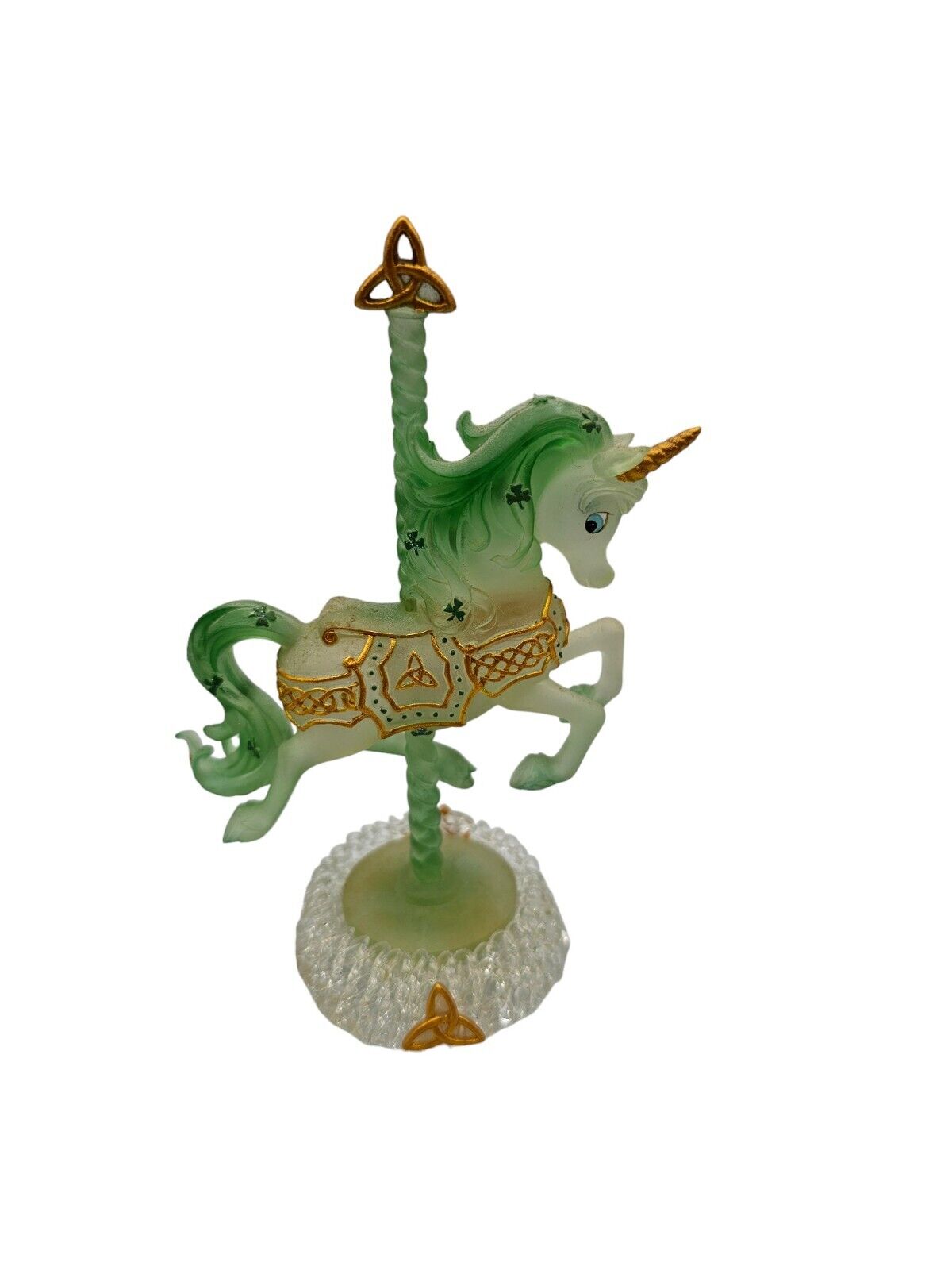 RARE Luck of the Irish Unicorn Carousel Collection Figure Celtic Knot
