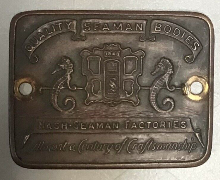 Antique Brass Quality Seaman Bodies Nash Seamen Factory Auto Car Tag (294)