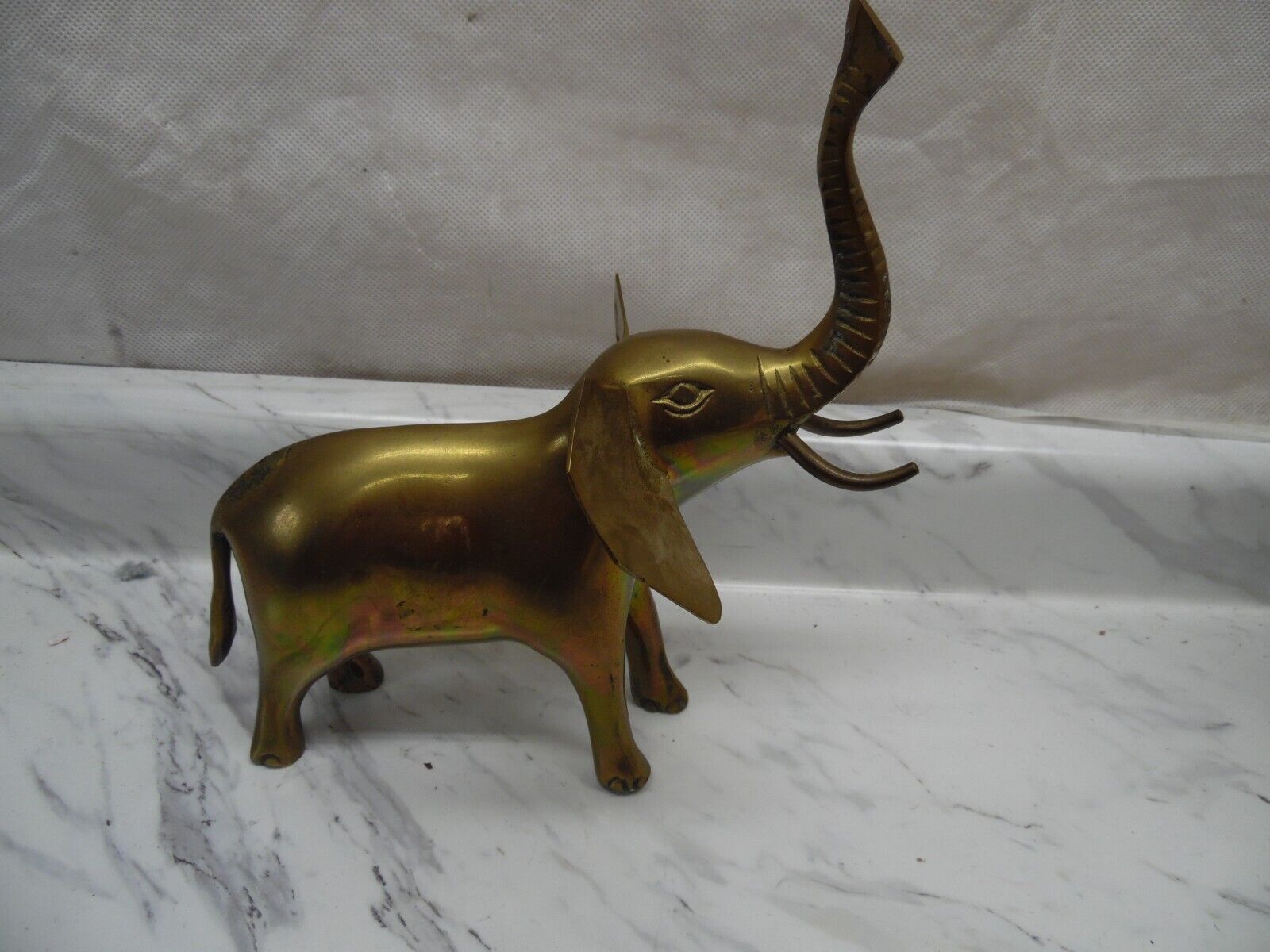 🎆🎆Vintage Large Brass African Elephant Statue Figure Approx. 9” Tall Heavy🎆🎆