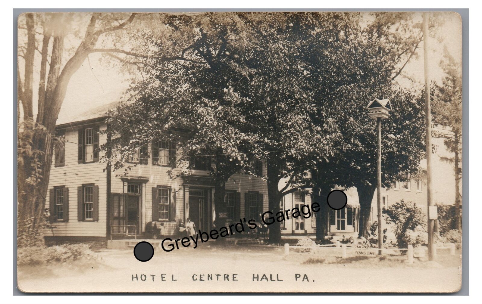 RPPC Hotel at CENTRE HALL PA Centre County Vintage Real Photo Postcard