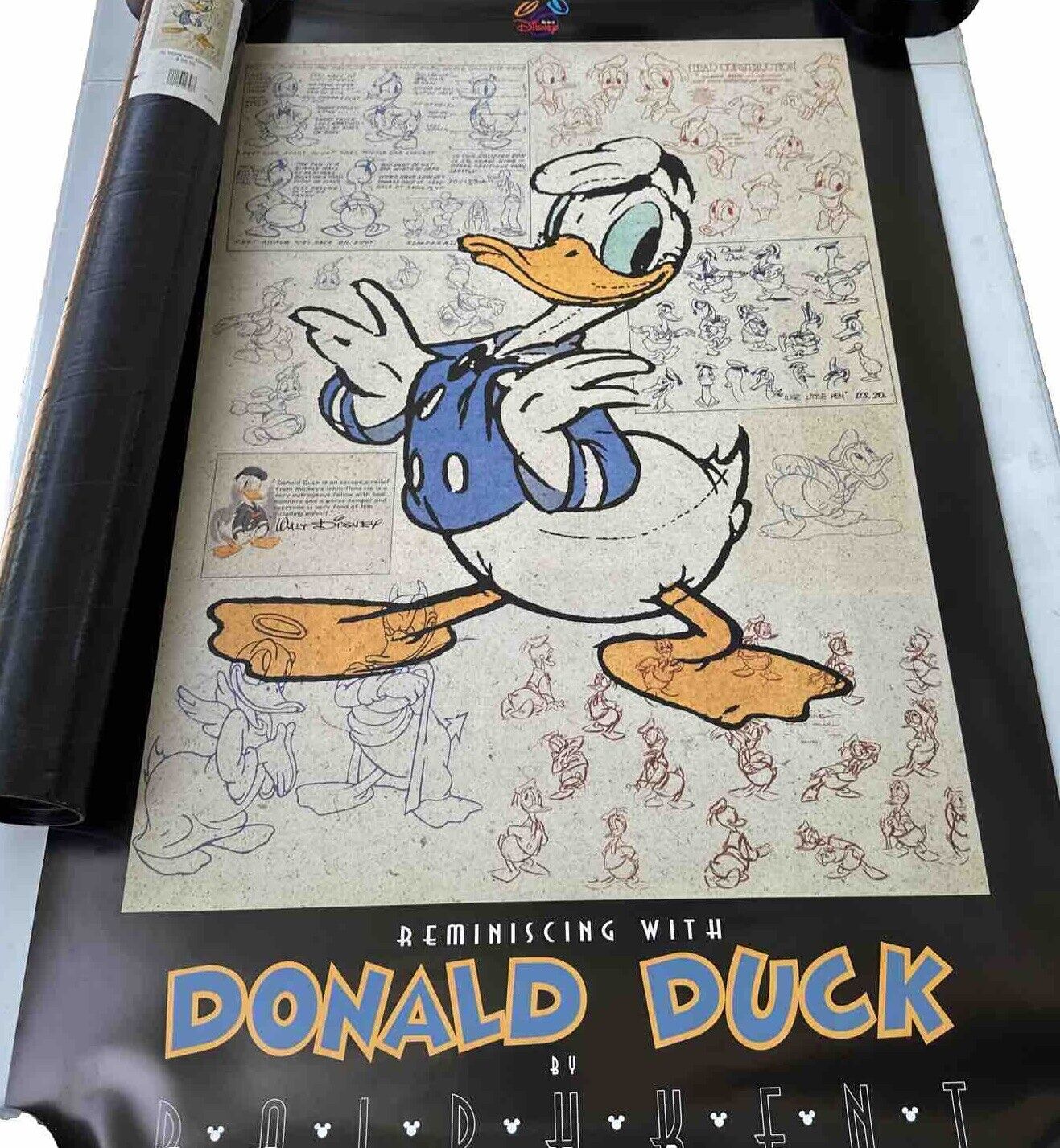 Vintage Walt Disney 70 Years With Donald Duck Poster 24’’ x 36’’ Ralph Kent