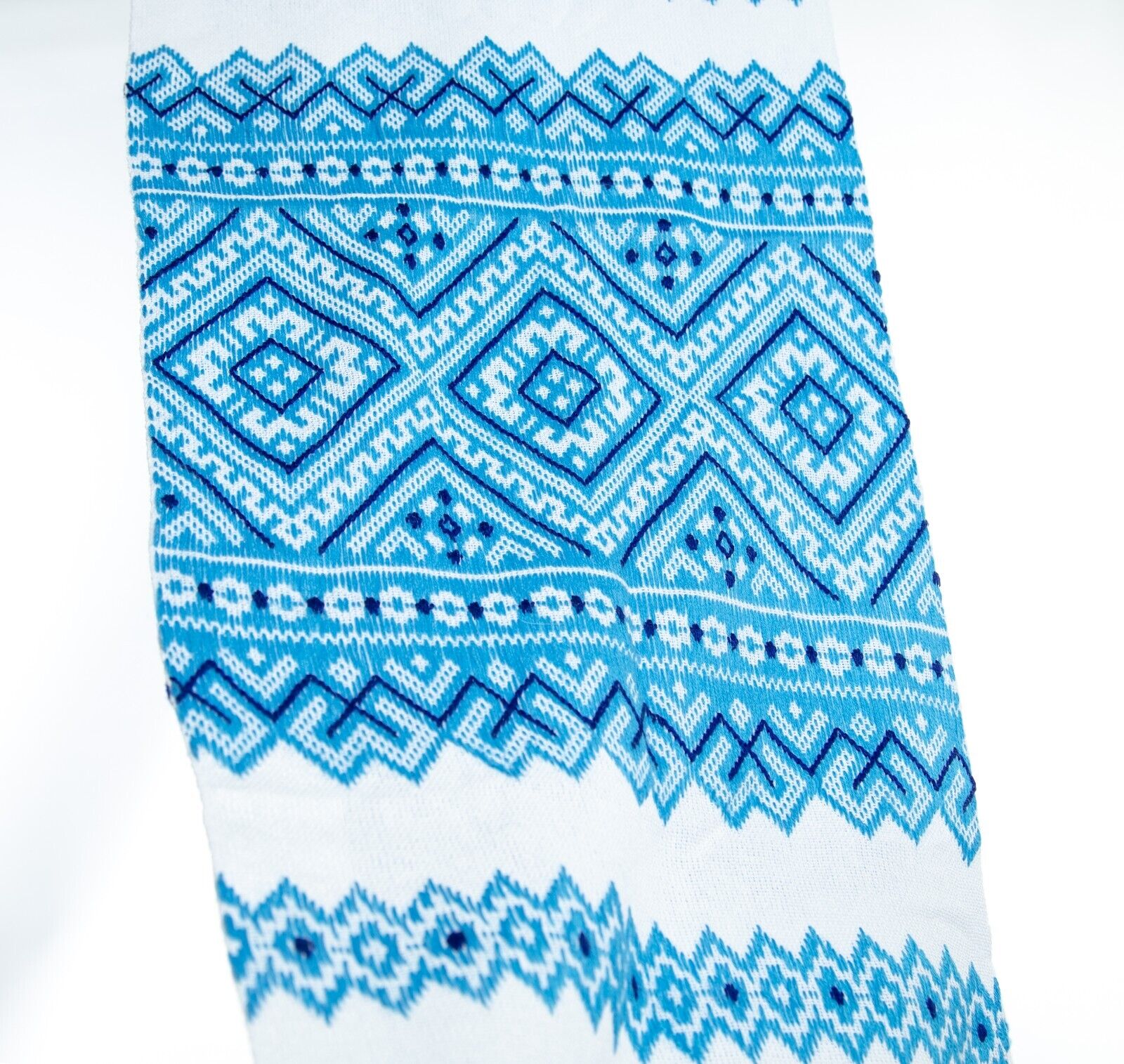 Ukrainian RUSHNYK Wedding Satin Stitch Hand Embroidery Light Blue bright