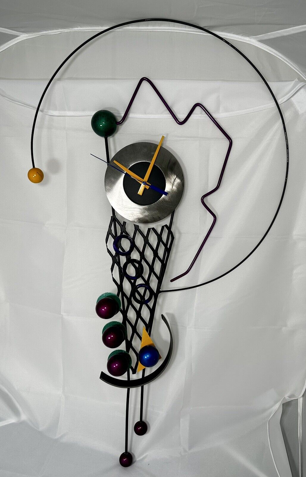 Rick Martin 1996 Abstract Modernist Pop Art Memphis Style Clock