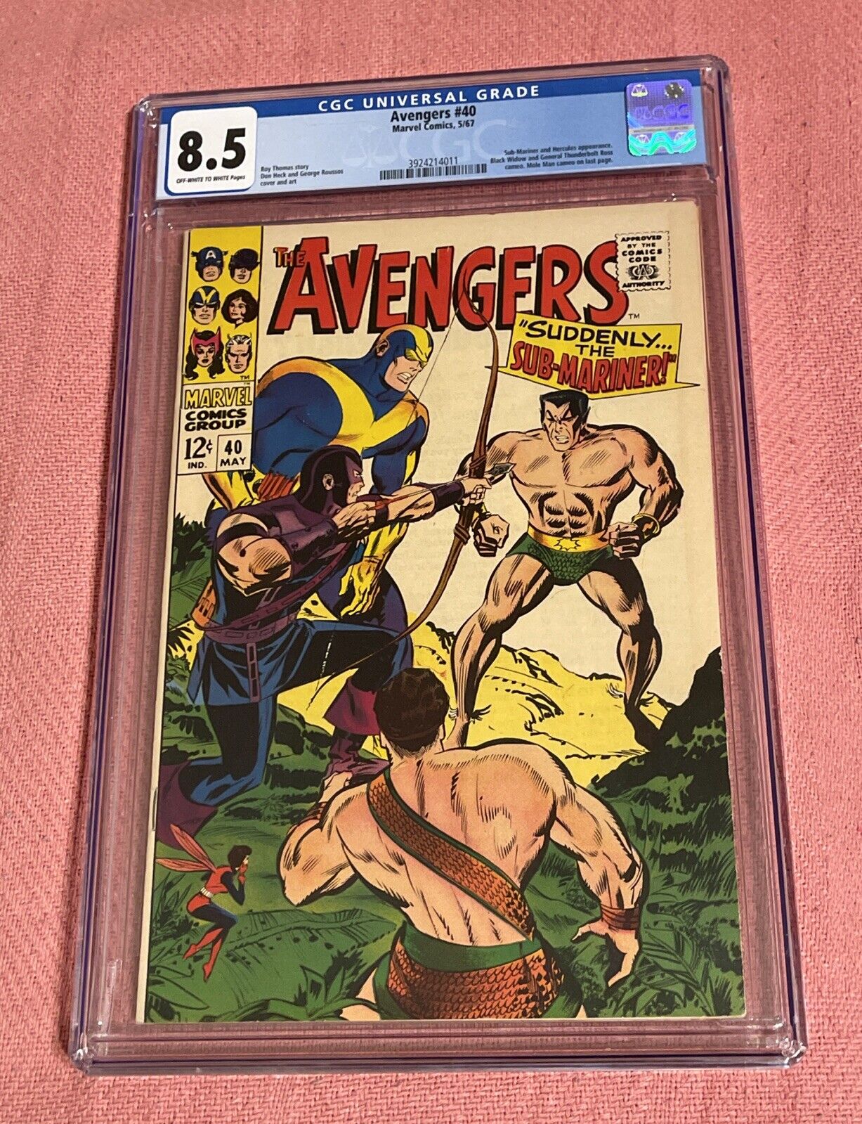 Avengers  #40  CGC 8.5, Sub-Mariner and Hercules Appearance, Marvel