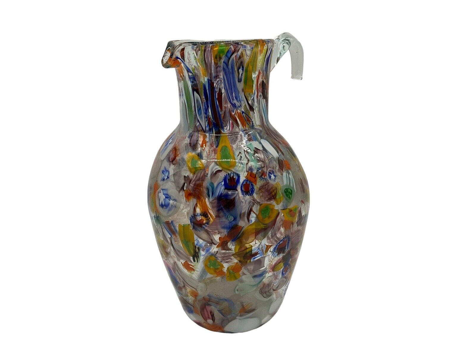 End-Of-Day Splatter Italian Multicolored Pitcher, AS IS