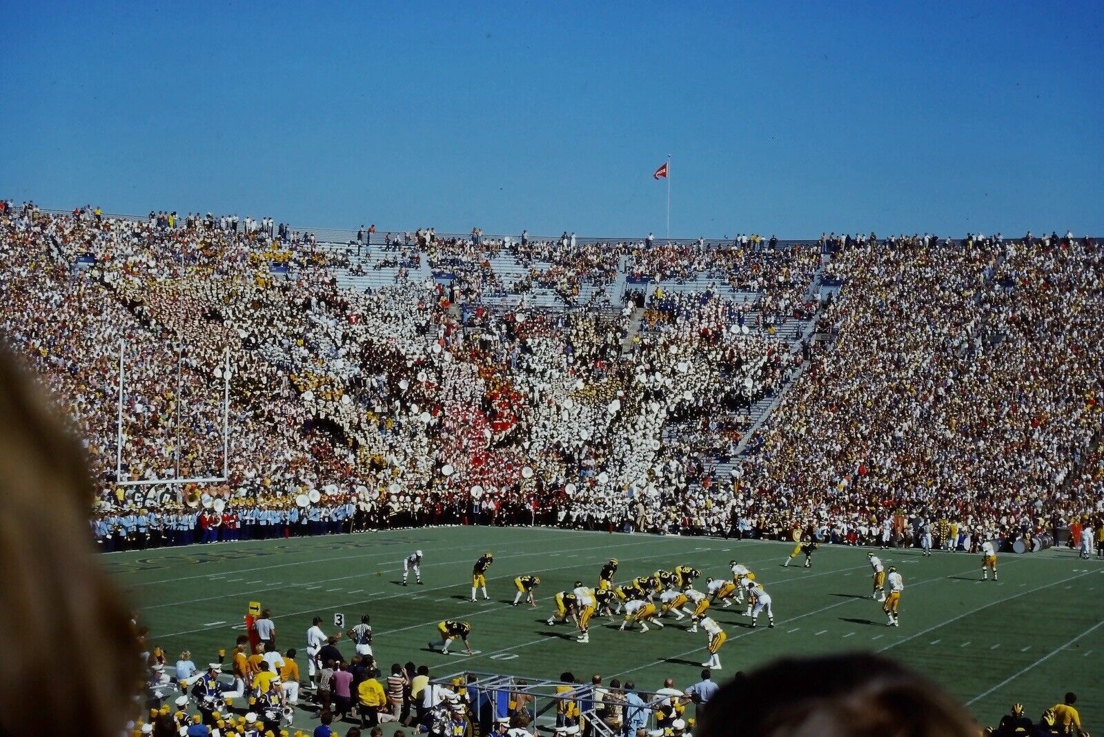 c1970s UOM Spartans vs Wake Forest~College Football Players on Field~35mm Slide