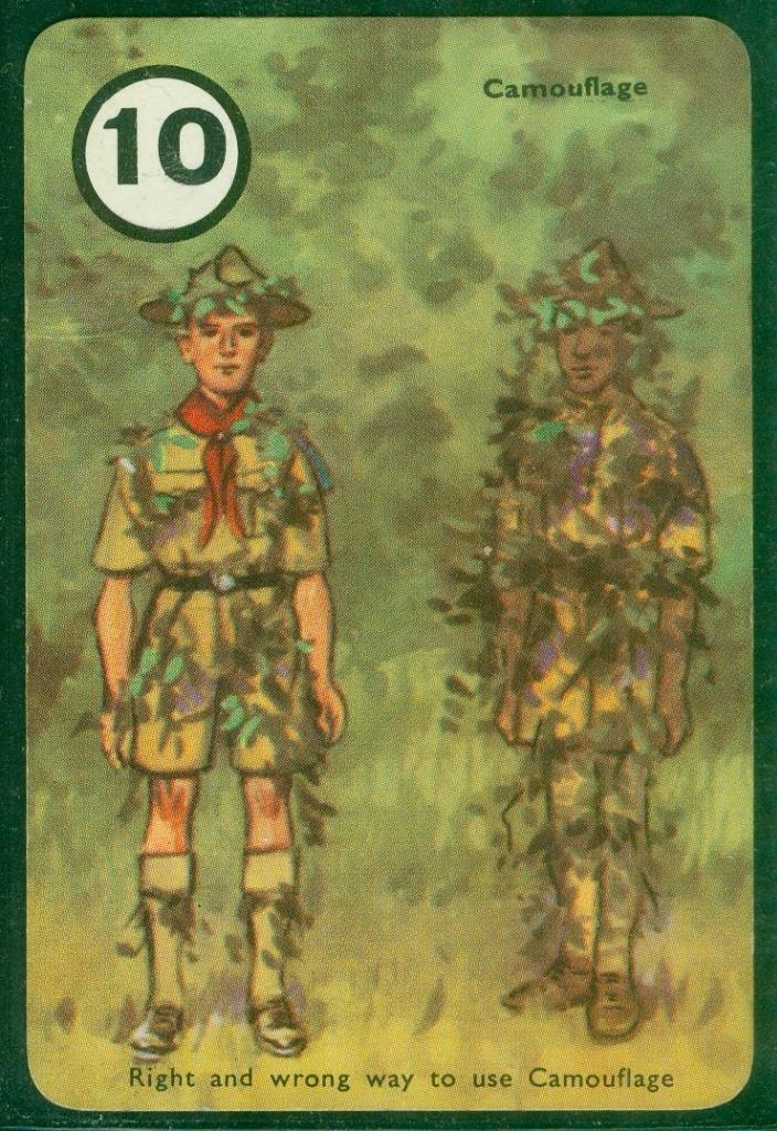 1955 Pepys, Scouting card game (Boy Scouts), # 10, Camouflage