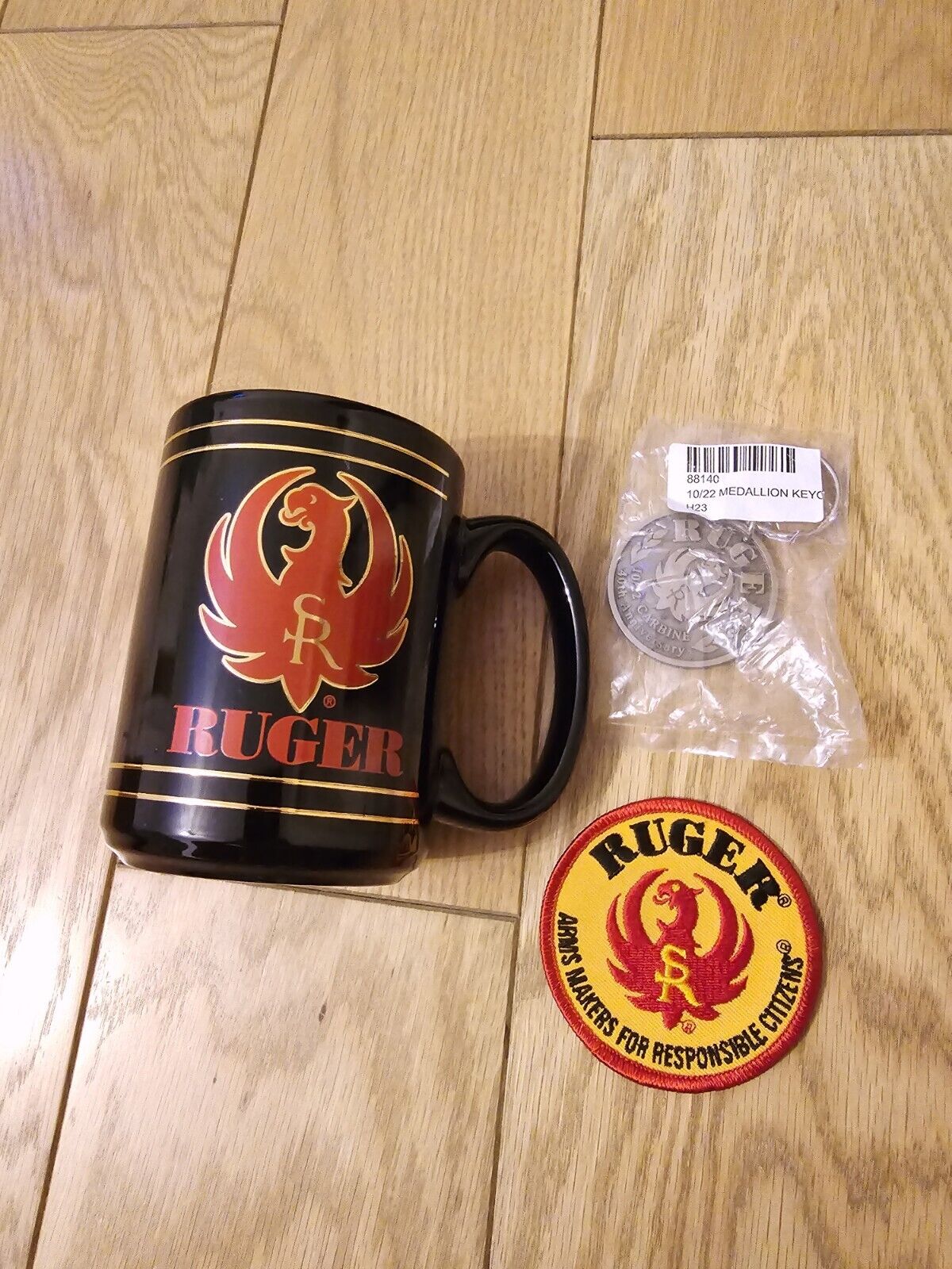 Ruger Coffee Mug Vintage Collectors With Patch And Keychain NEW Sturm Eagle