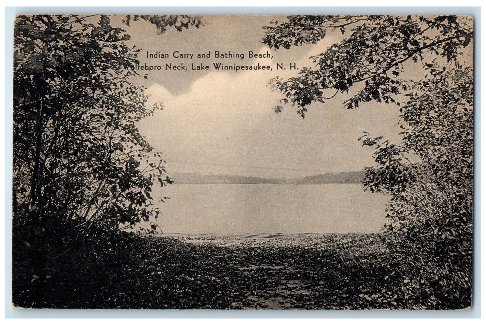c1950\'s Indian Carry And Bathing Beach Winnipesaukee New Hampshire NH Postcard