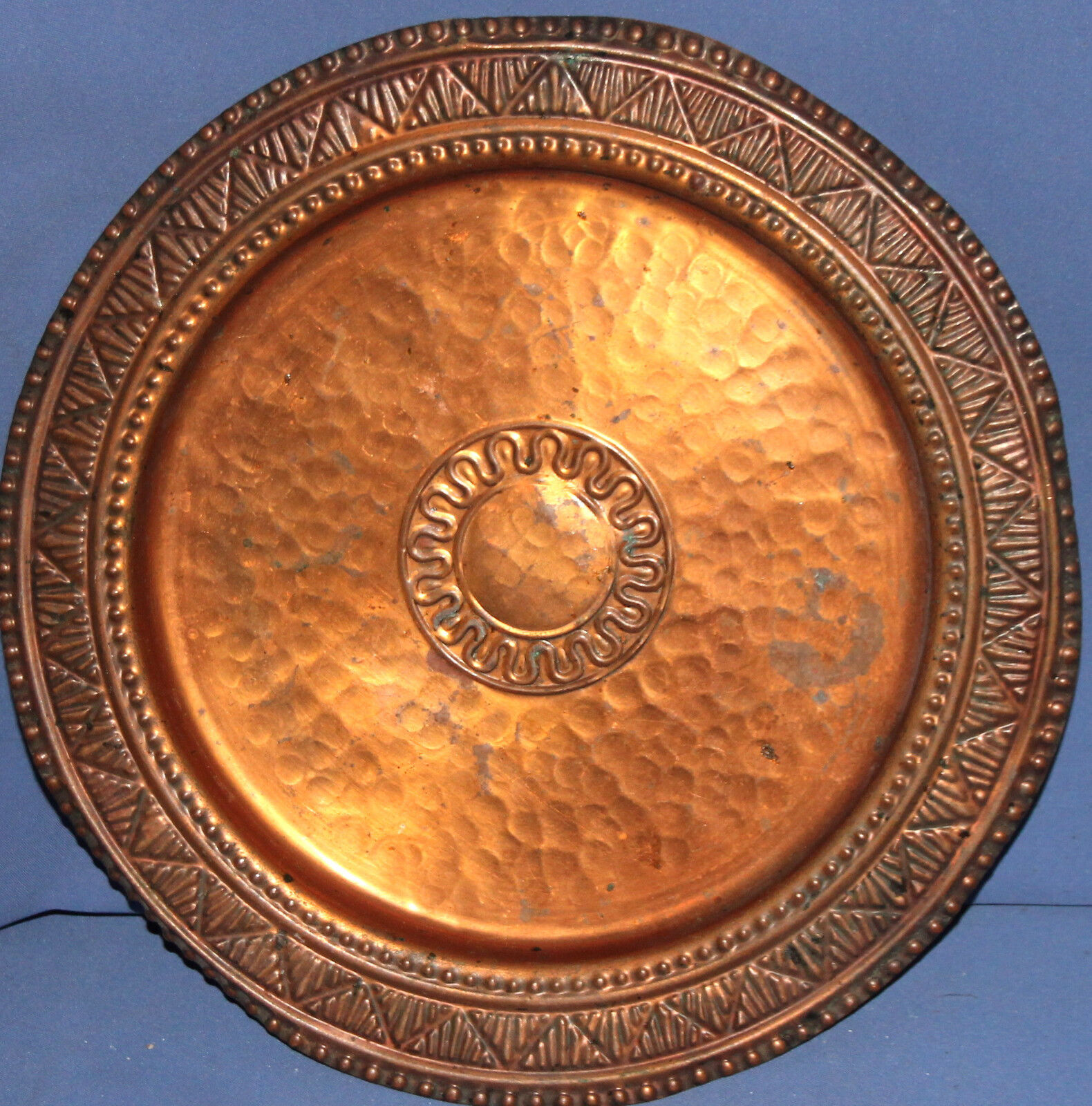 Vintage copper ornate decorative plate