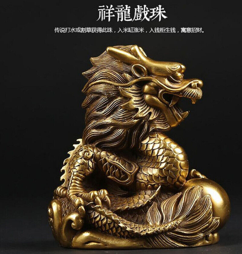Twelve Chinese Zodiac Animals Copper Statue Pure Copper Dragon Ornaments