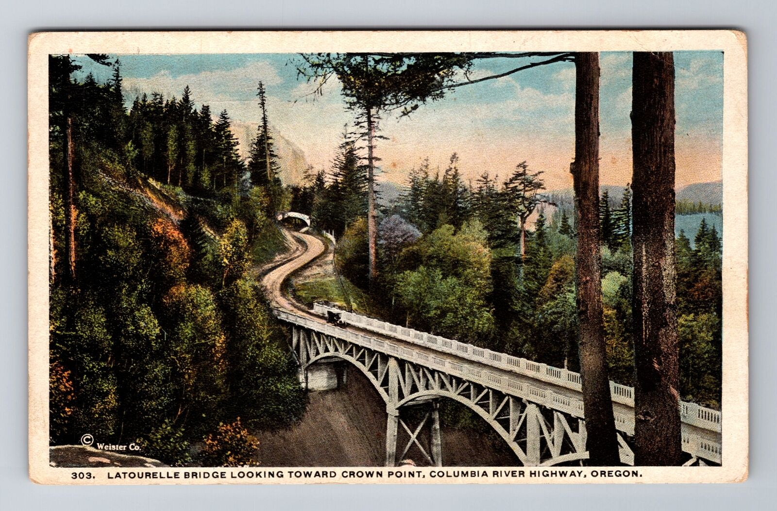 OR-Oregon, Aerial Latourelle Bridge, Antique, Vintage Souvenir Postcard